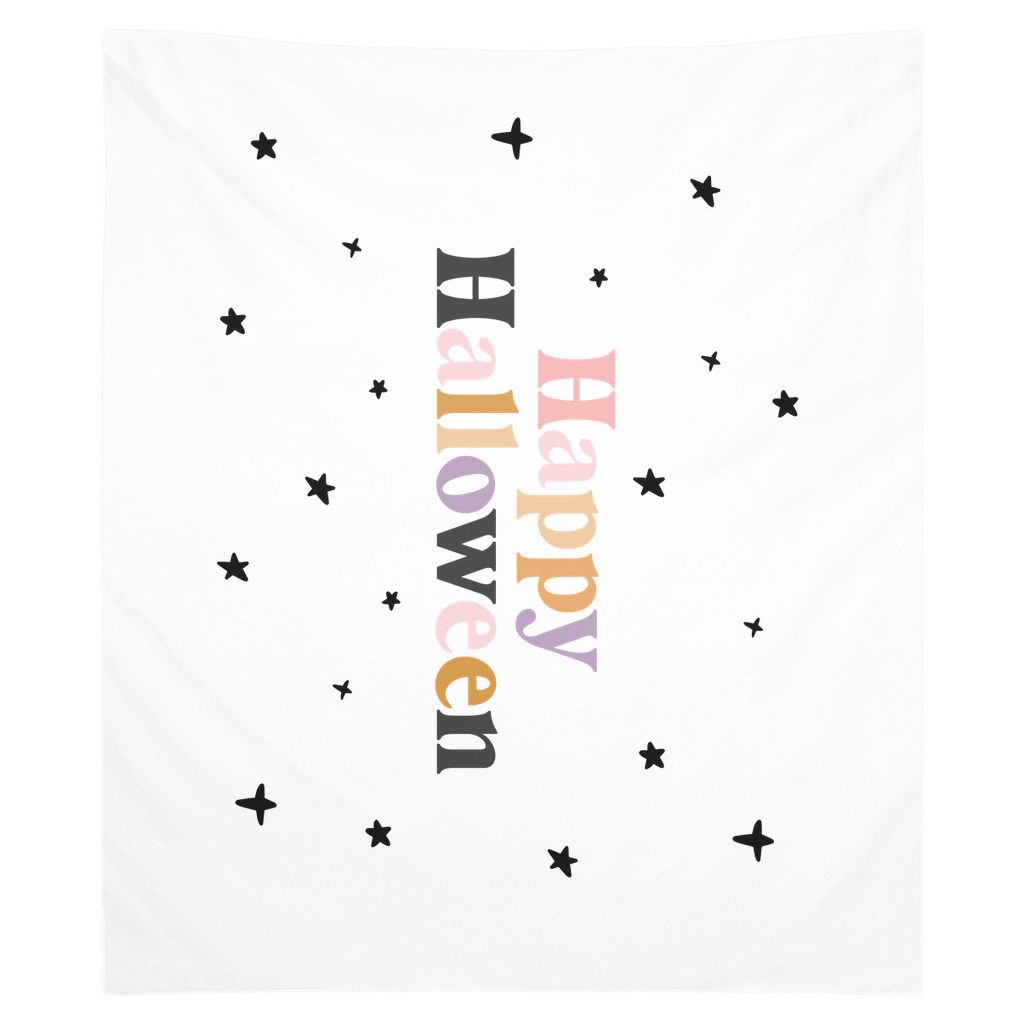 Happy Halloween Tapestry, Wall Decor, Banner, Halloween Banner, Boo Banner, Halloween Decor