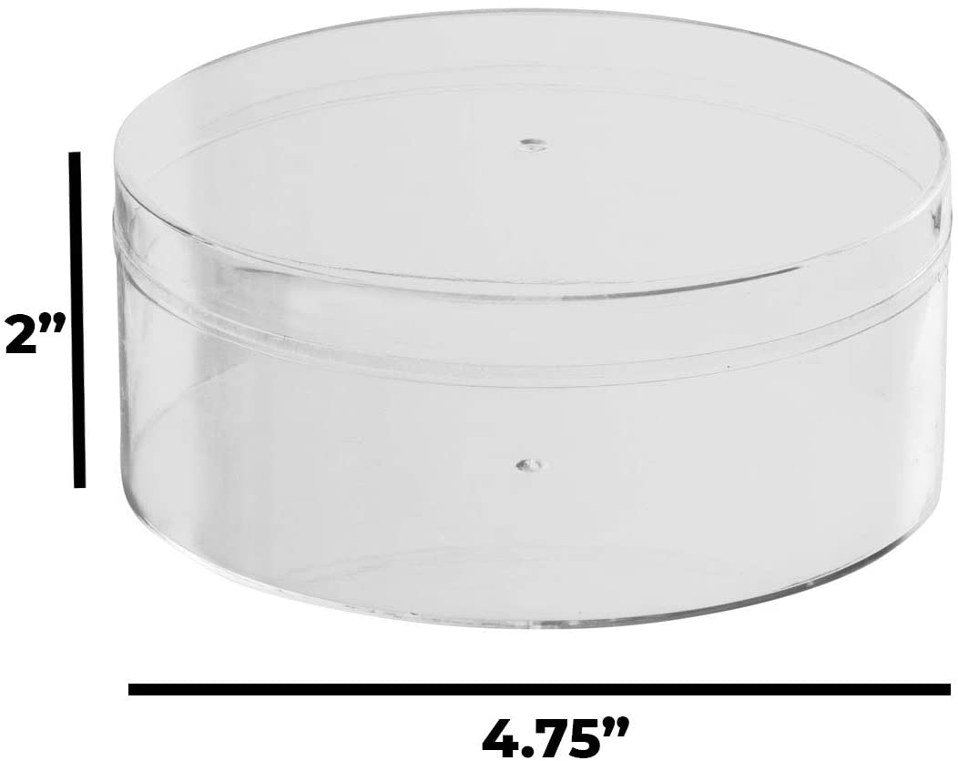 Clear Acrylic Boxes Round 4.75"x2" 16 Pack