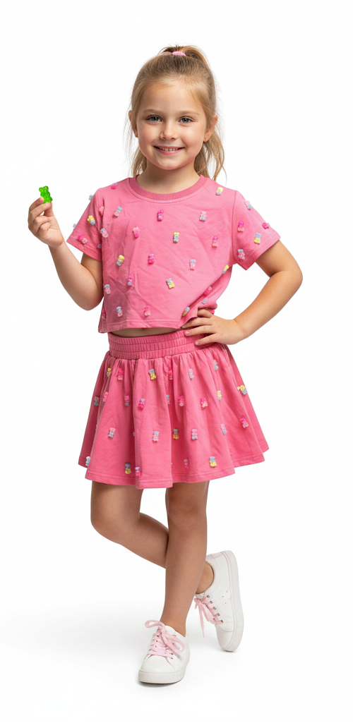 Tweenstyle By Stoopher - Gummy Bears Tee And Skirt Set