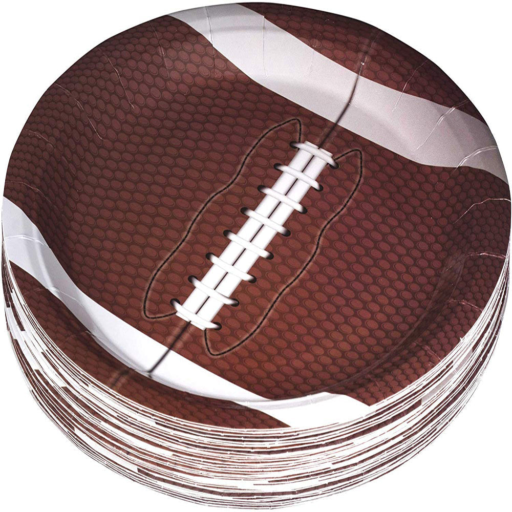 Football Themed 7" Disposable Round Paper Plates 100 Pack