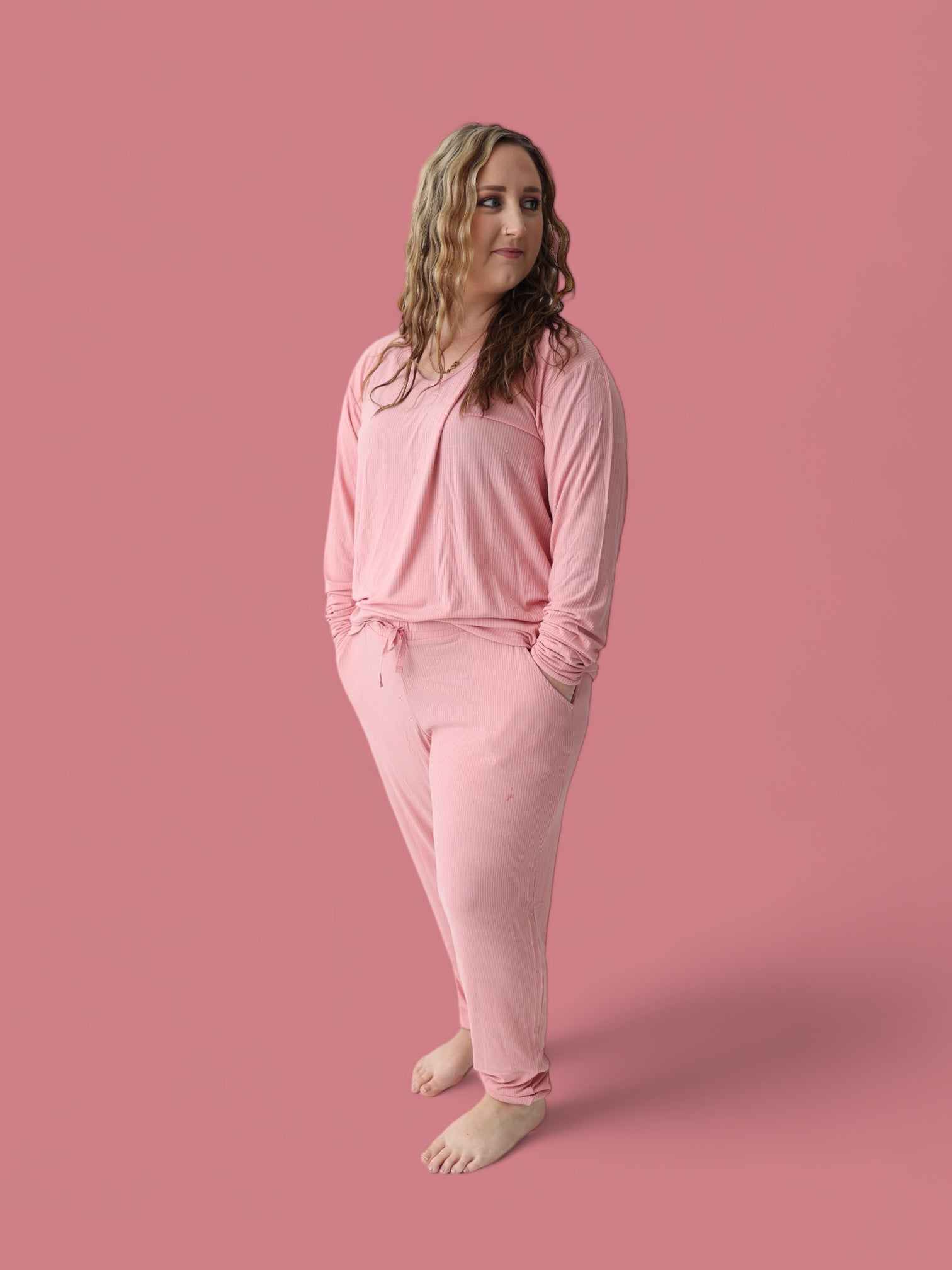 Mauve Rib Women’s Jogger Dream Set