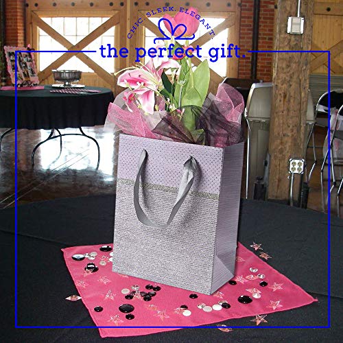 Purple Sparkling Glitter Gift Bags 24 Pack 9"x 7"x 4"