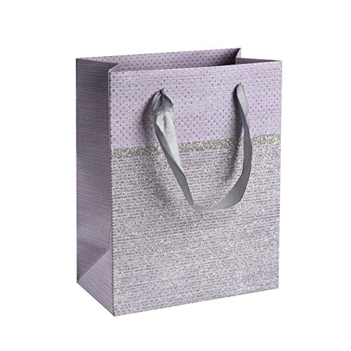 Purple Sparkling Glitter Gift Bags 24 Pack 9"x 7"x 4"