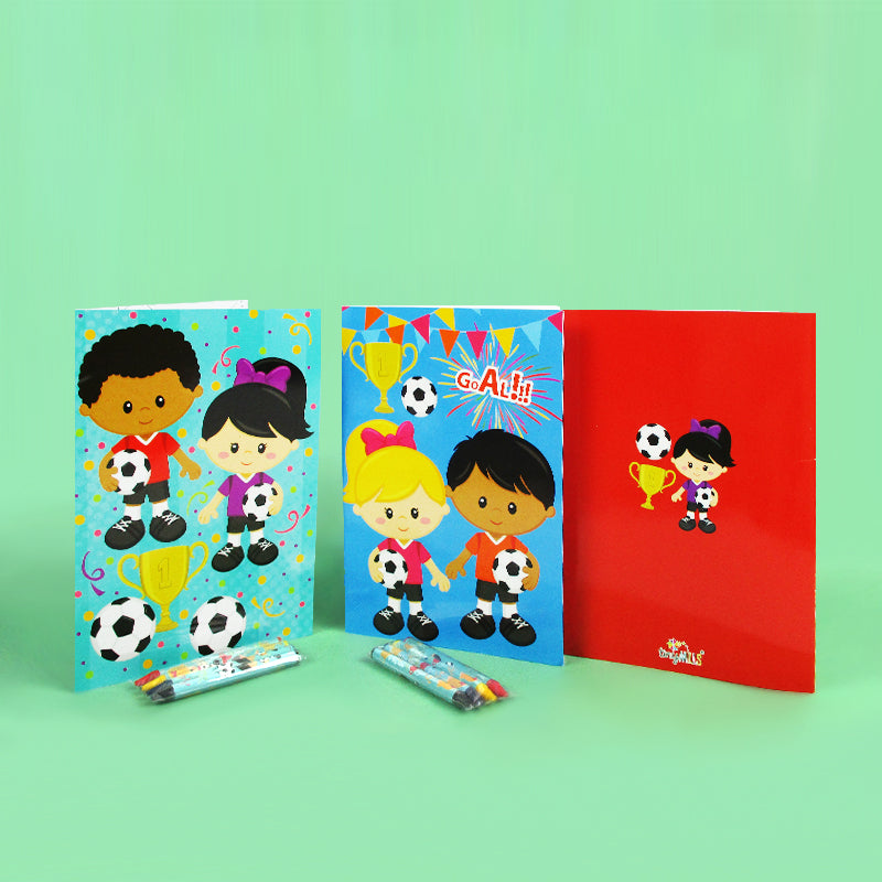 Soccer Coloring Books With Crayons Party Favors - Set Of 6 Or 12