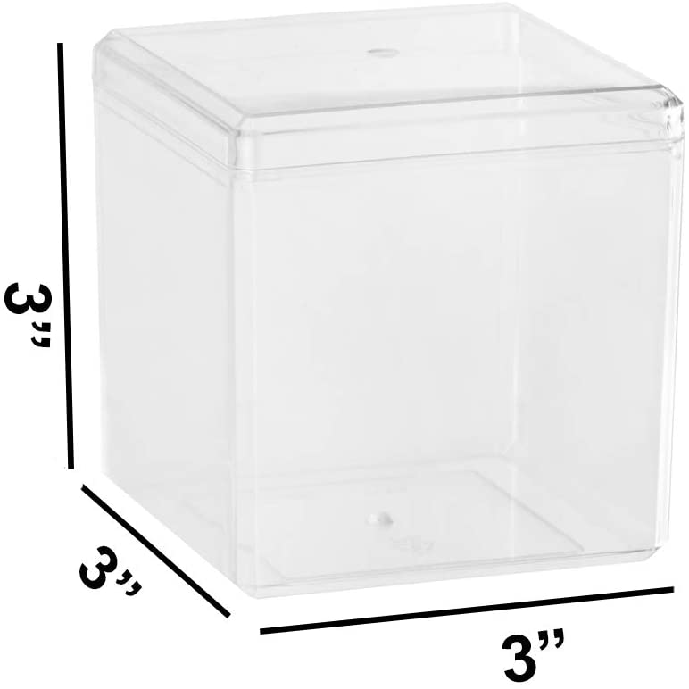 Clear Acrylic Boxes 3"x3"x3" 24 Pack