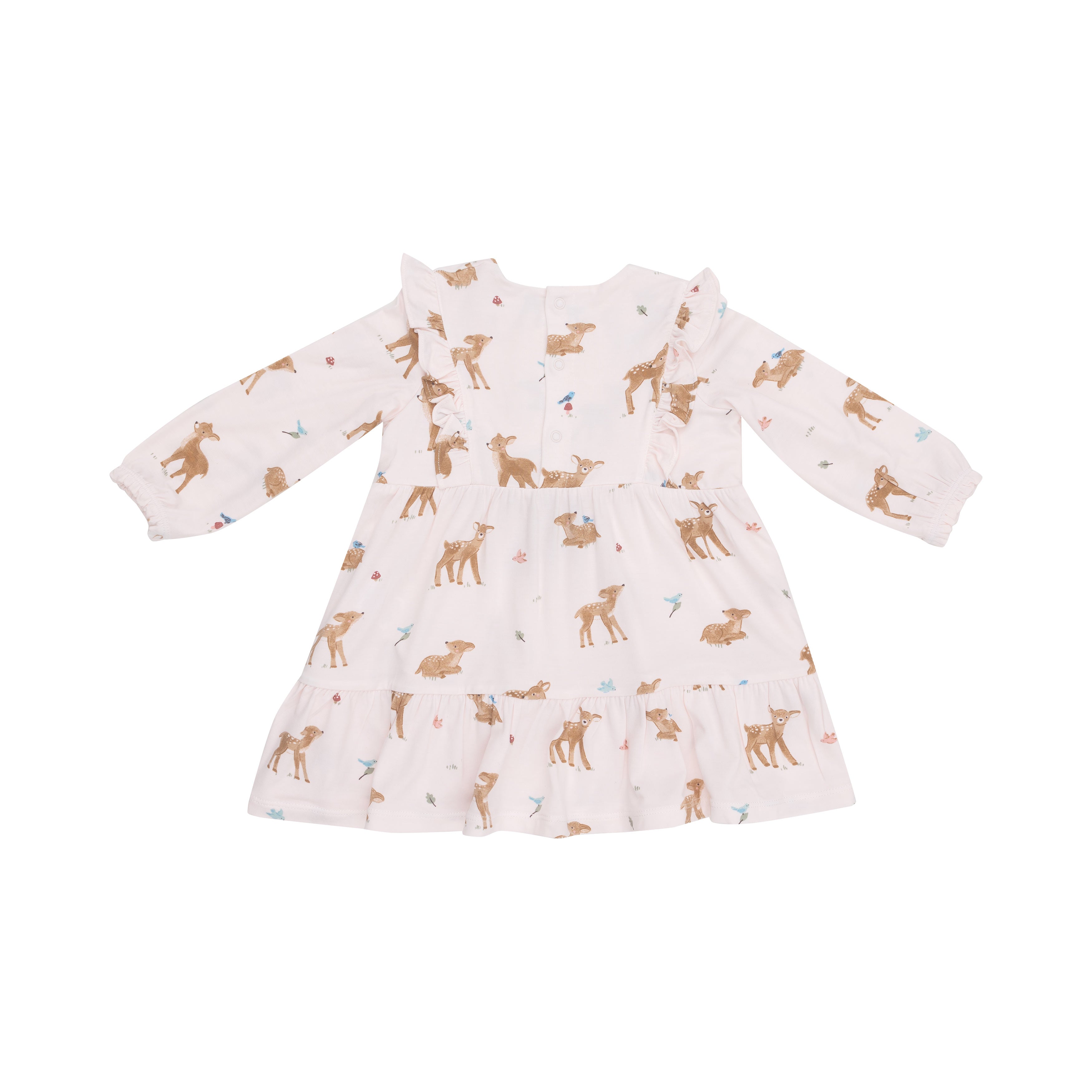 Smocked Ruffle Tiered Dress And Legging - Soft Deer