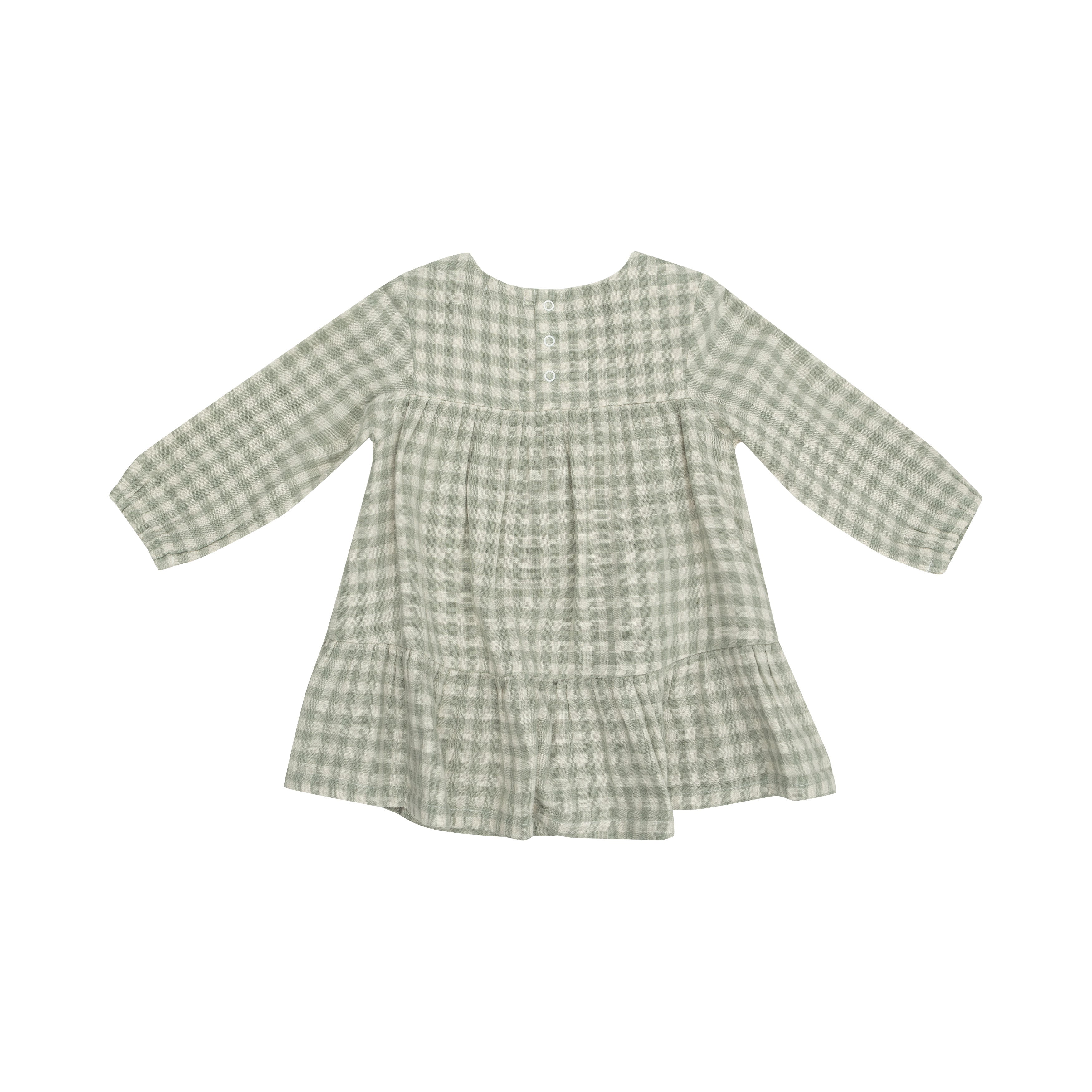 Smocked Ruffle Tiered Dress And Legging - Mini Green Gingham