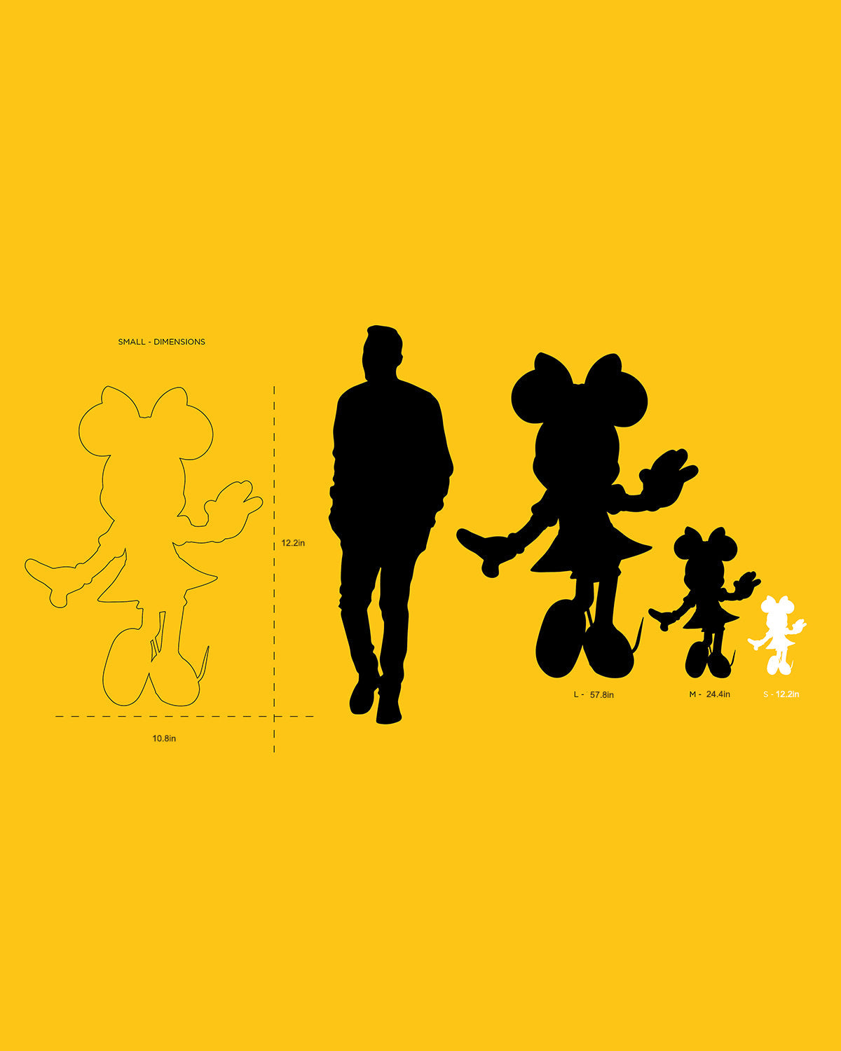 Minnie Mouse Welcome Black & Gold 12in