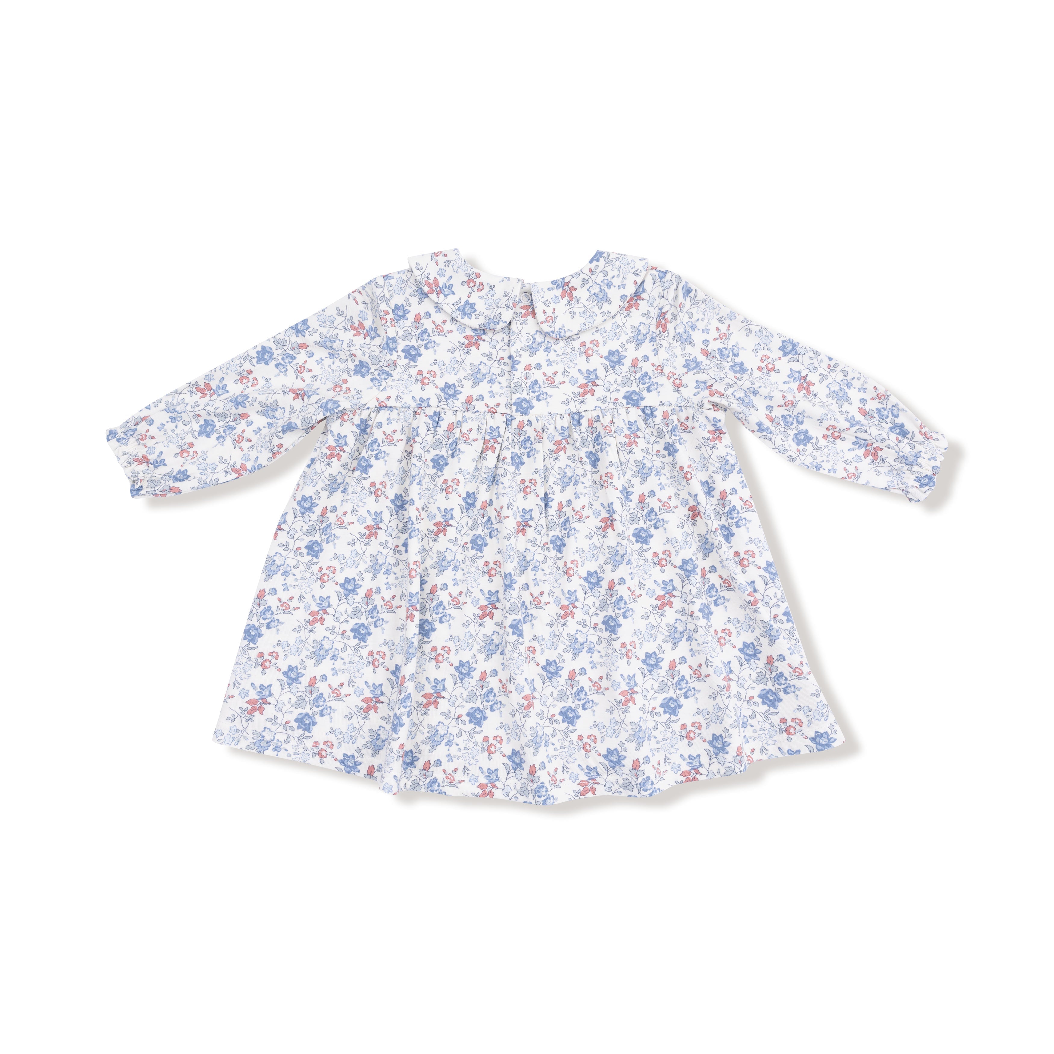 Simple Long Sleeve Peter Pan Collar Dress + Diaper Cover