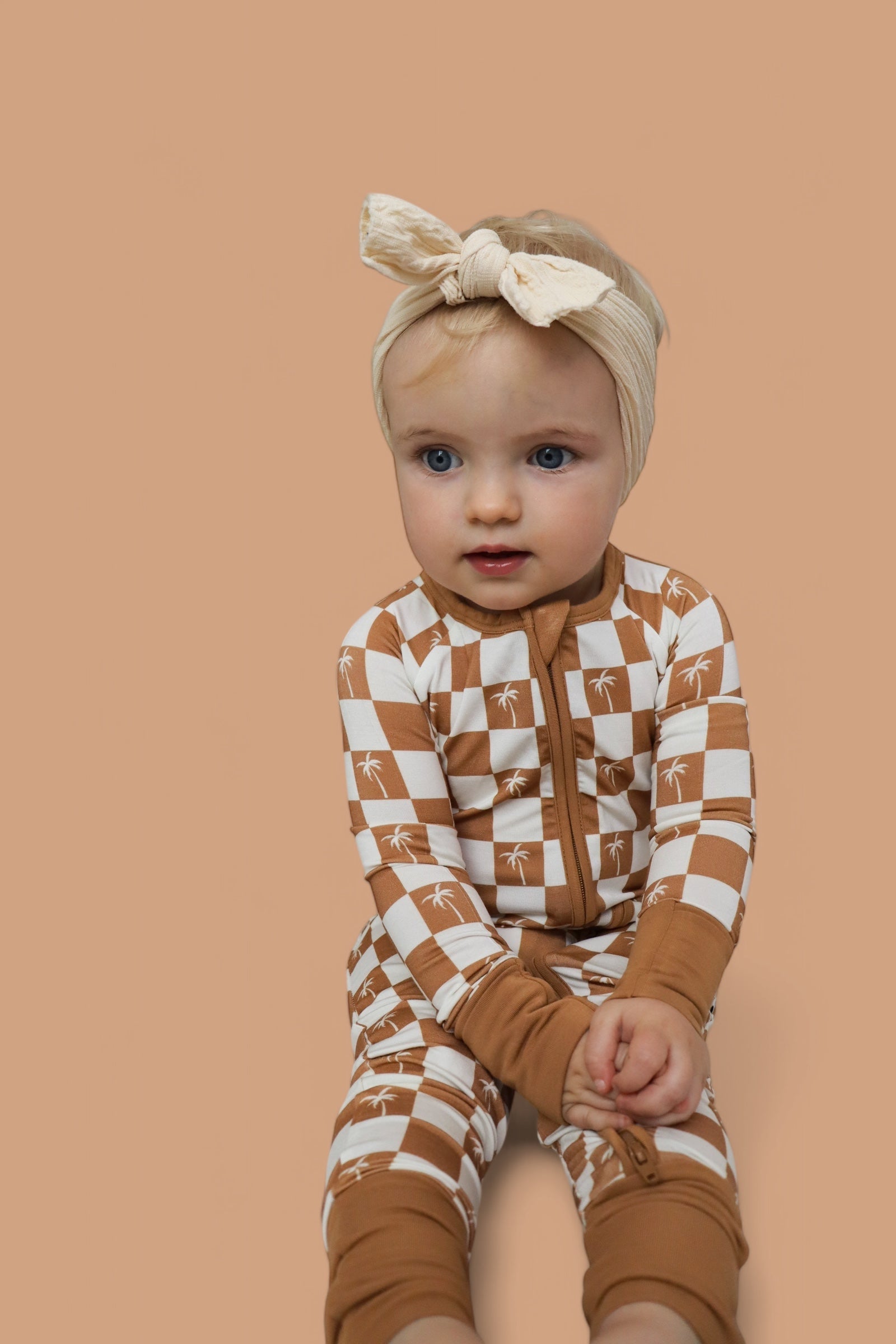 Exclusive Sandy Beach Checkers Dream Romper