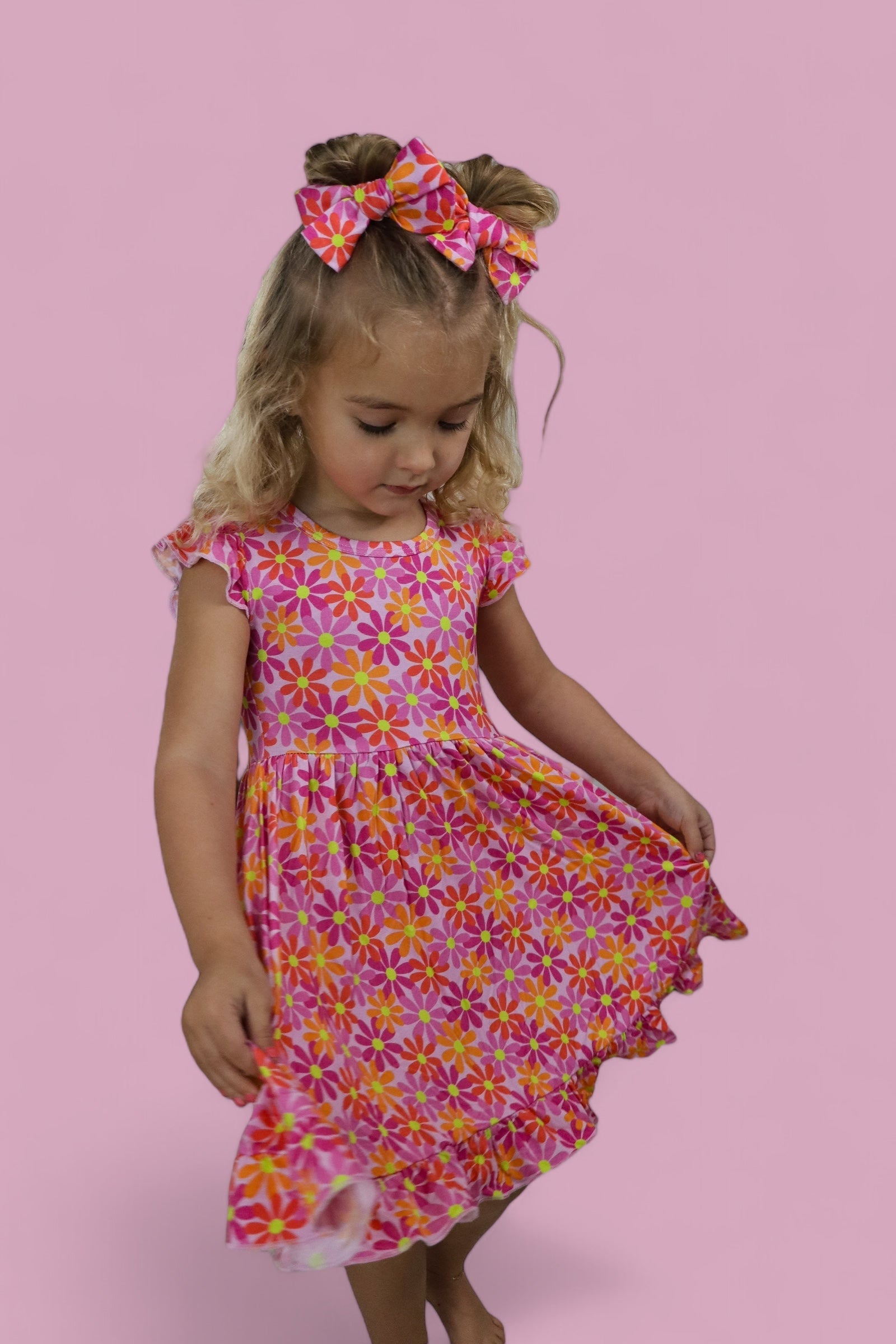 Petal Power Dream Cap Sleeve Ruffle Dress