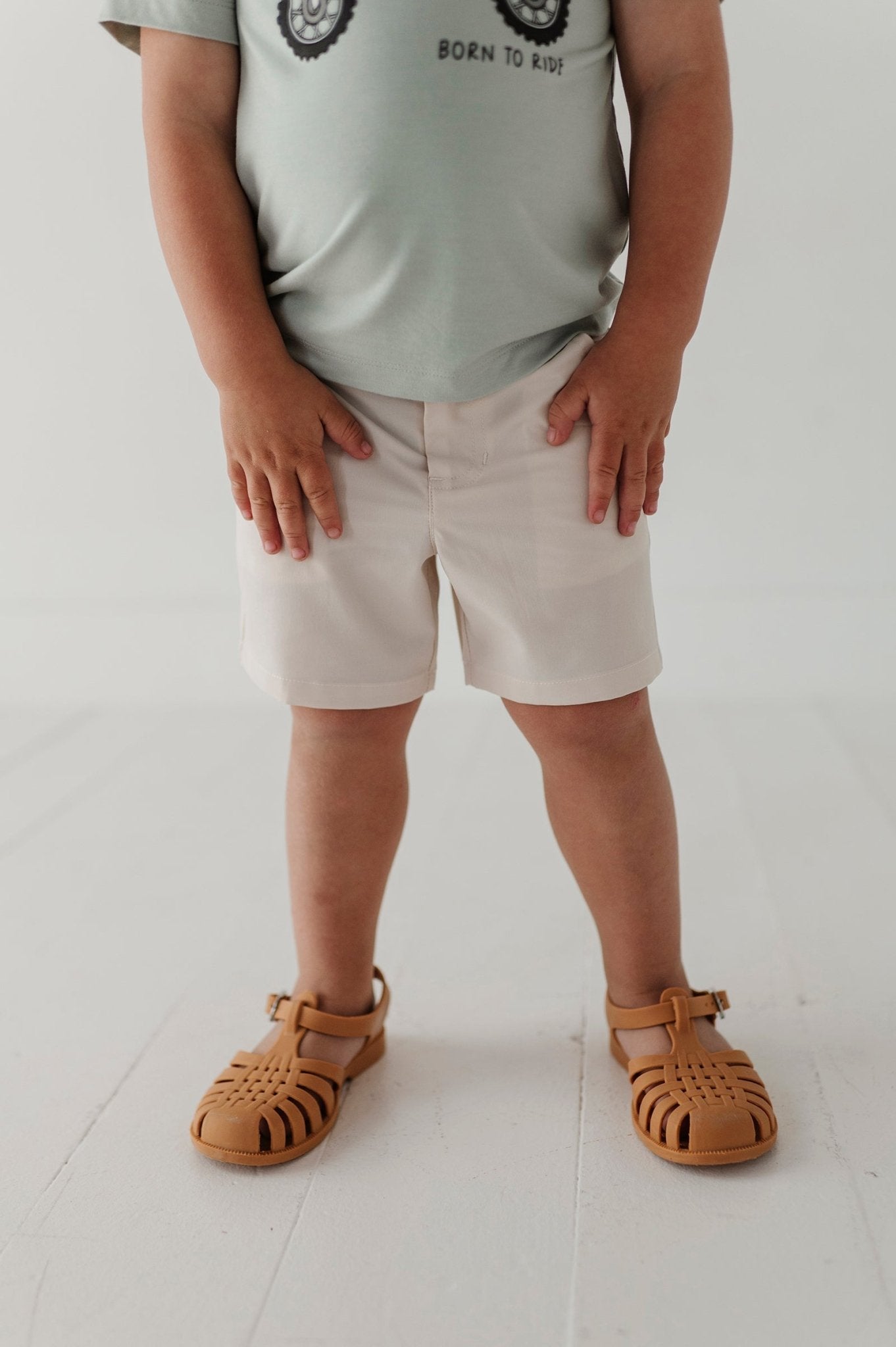 Boys Dressy Shorts In Khaki