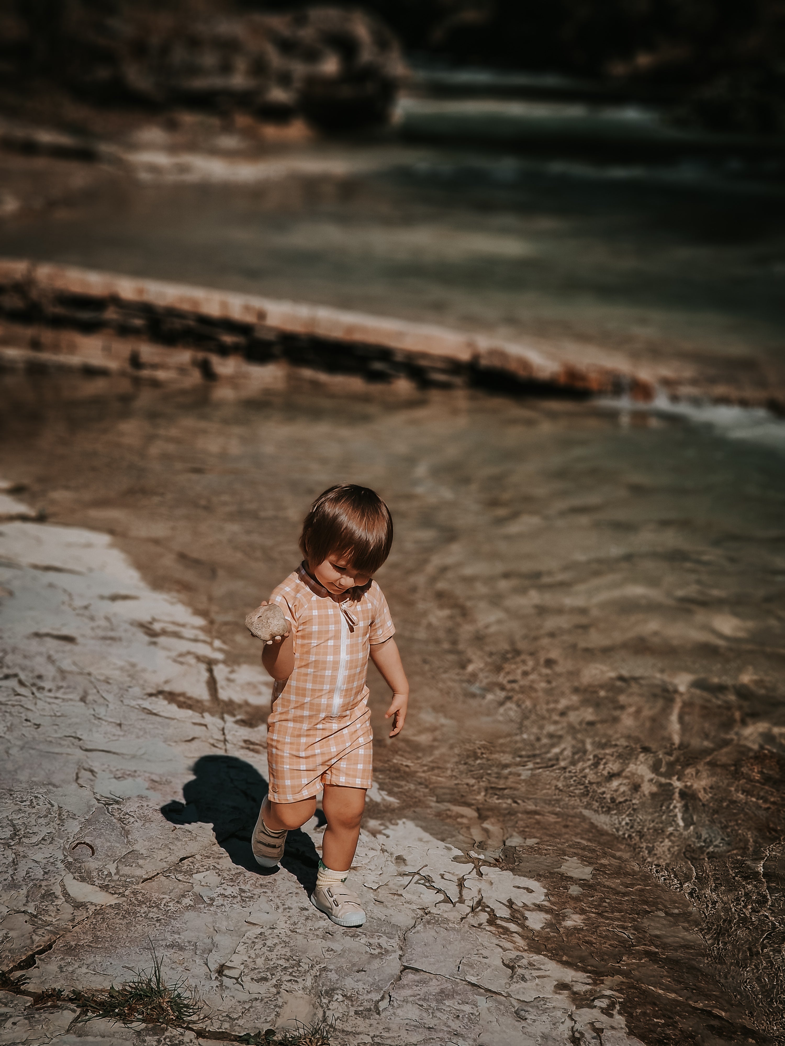 Short Sleeve Rashguard Swimsuit | Upf + Recycled - Buckwheat Plaid