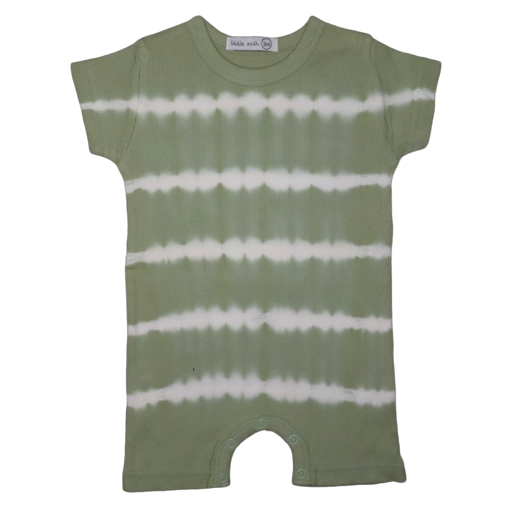 Baby Rib Shortall - Olive Tie Dye Stripe