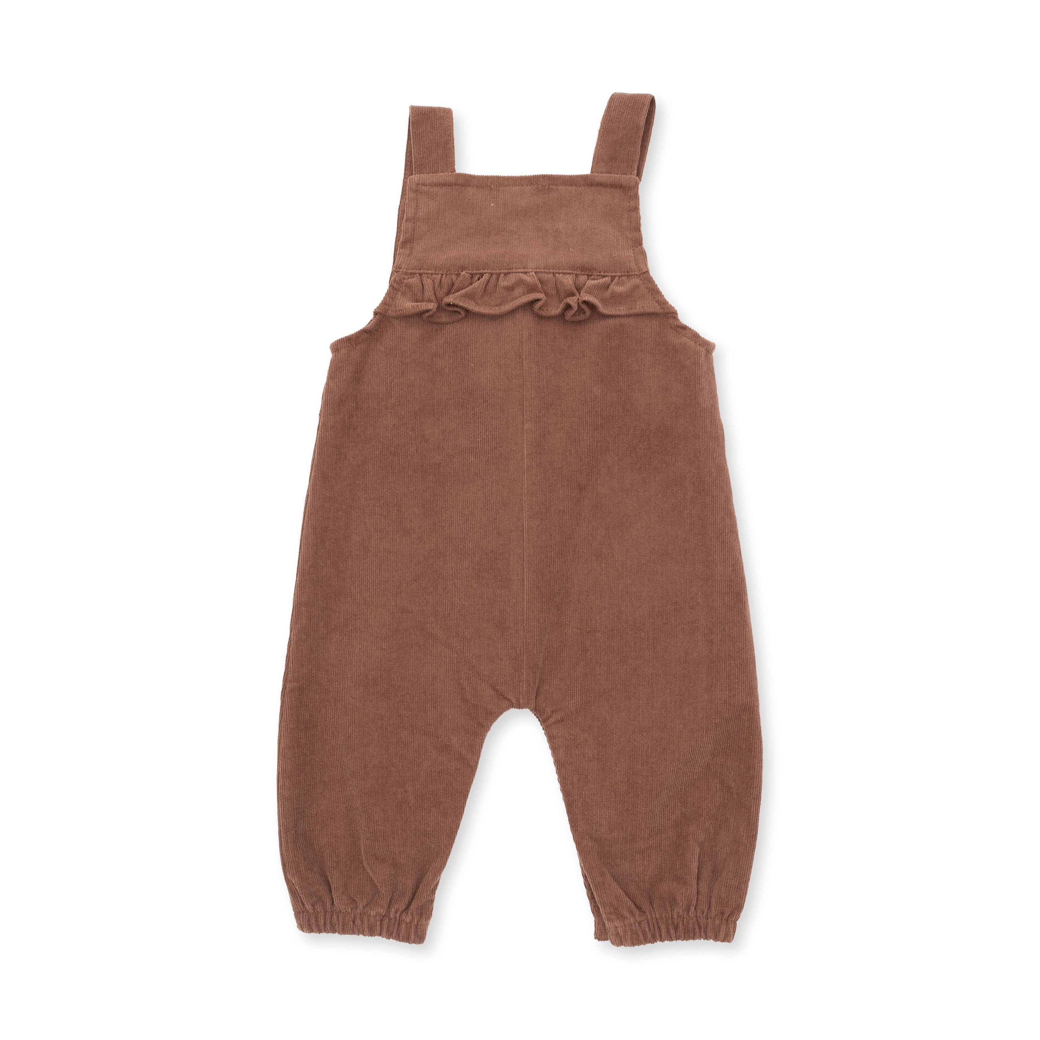 Solid Beaver Fur Corduroy - Yoke Ruffle Overall