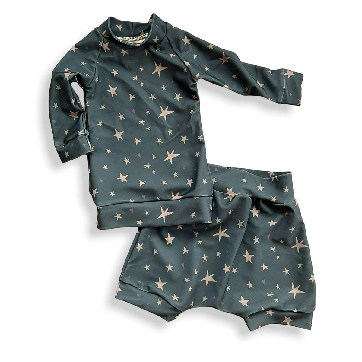 Hearted Stars Rashguard Set (top And Bottom)