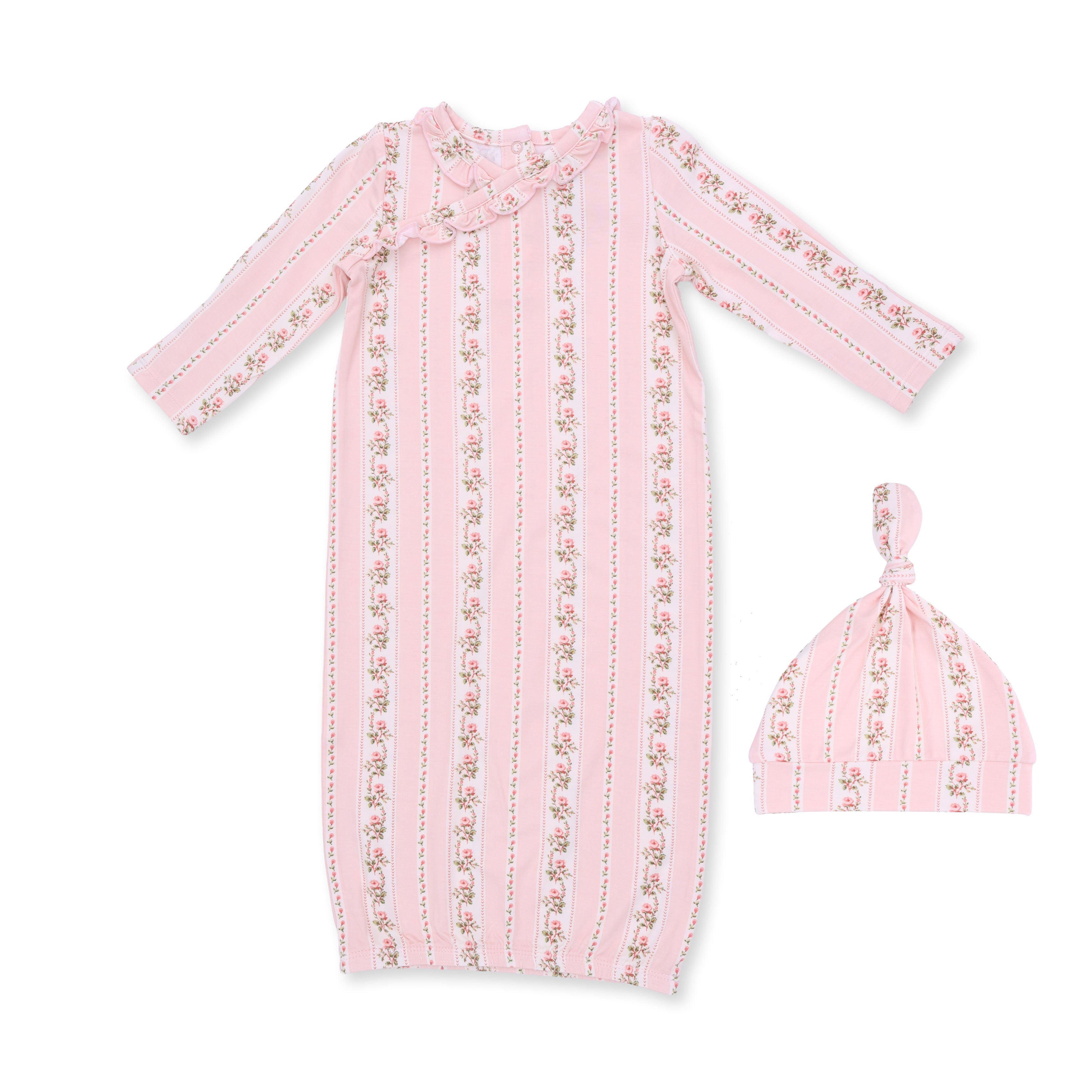 Antoinette Stripe - Kimono Gown And Knotted Hat