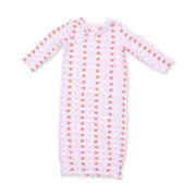Football Bow Stripe - Kimono Gown And Headband