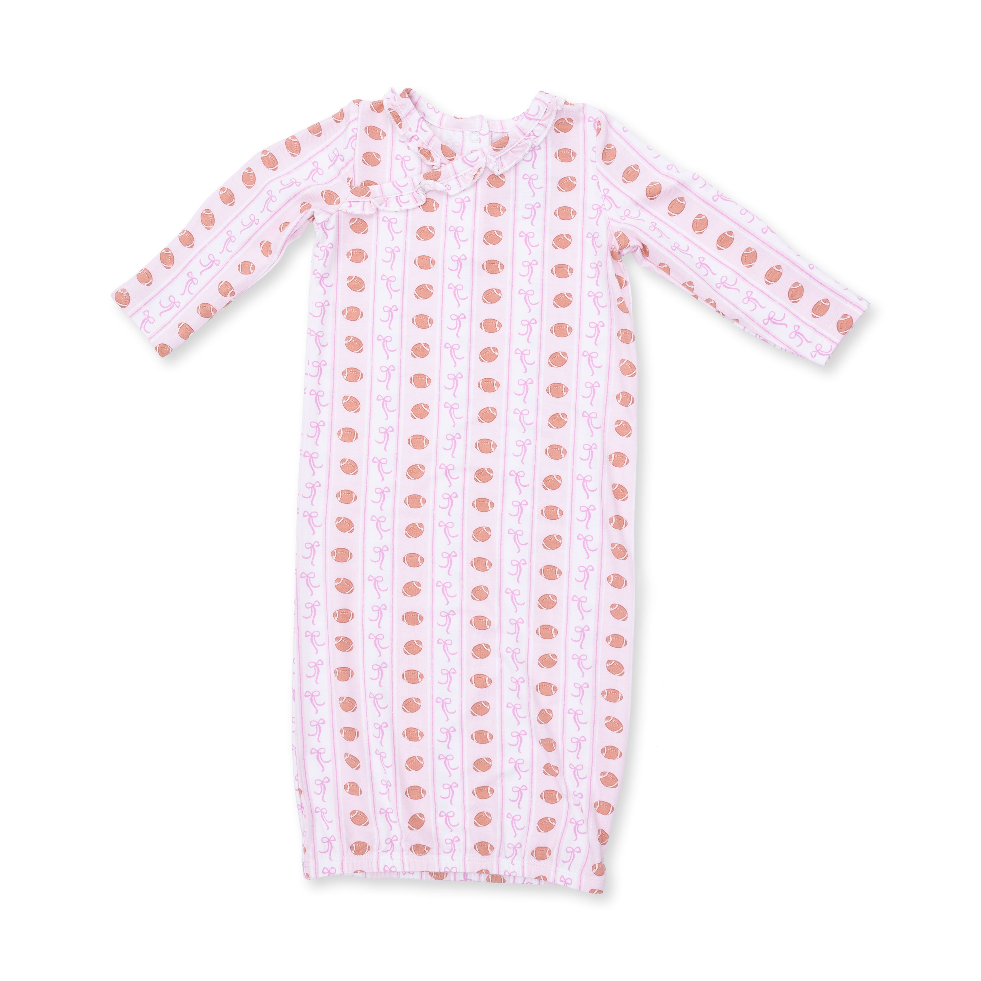 Football Bow Stripe - Kimono Gown And Headband