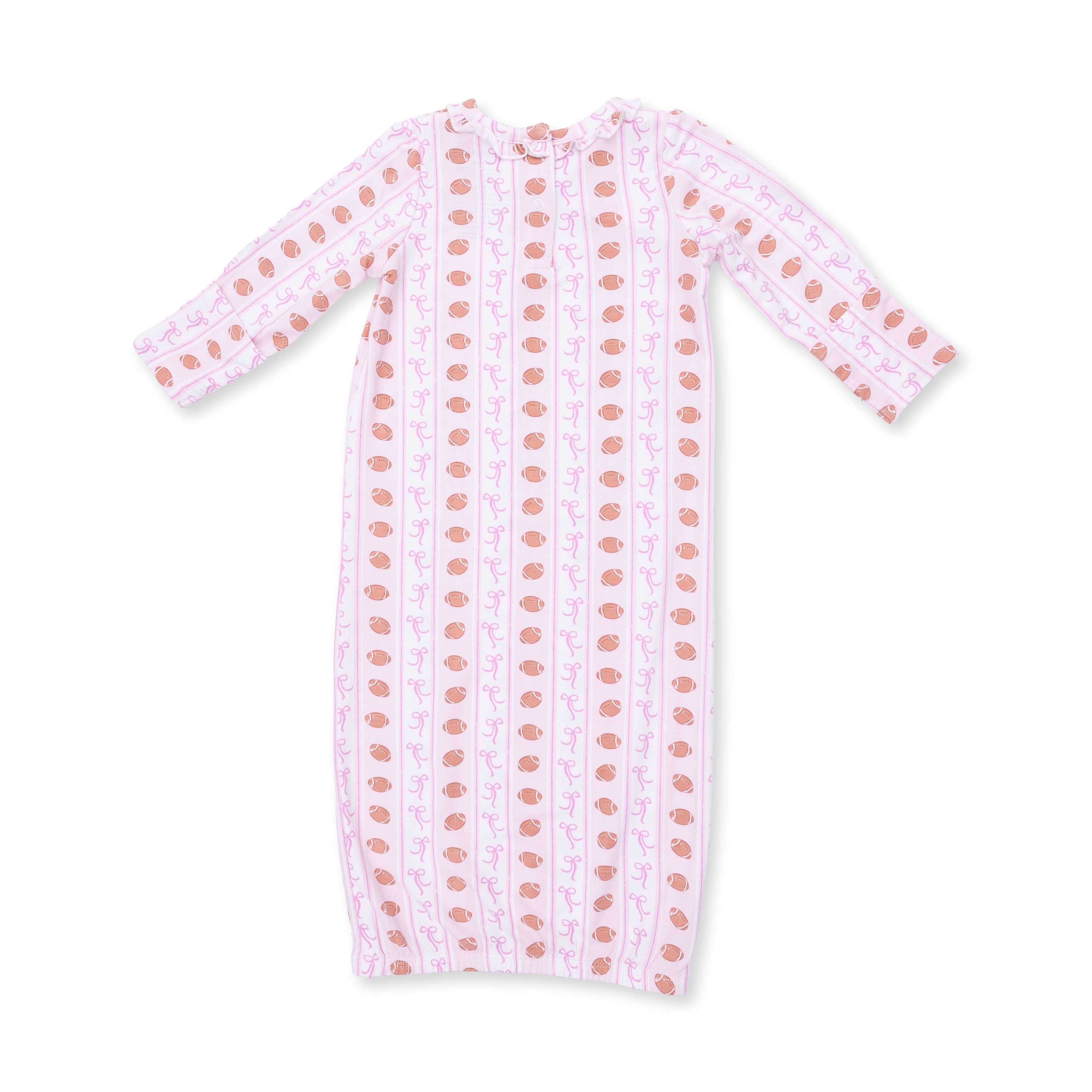 Football Bow Stripe - Kimono Gown And Headband