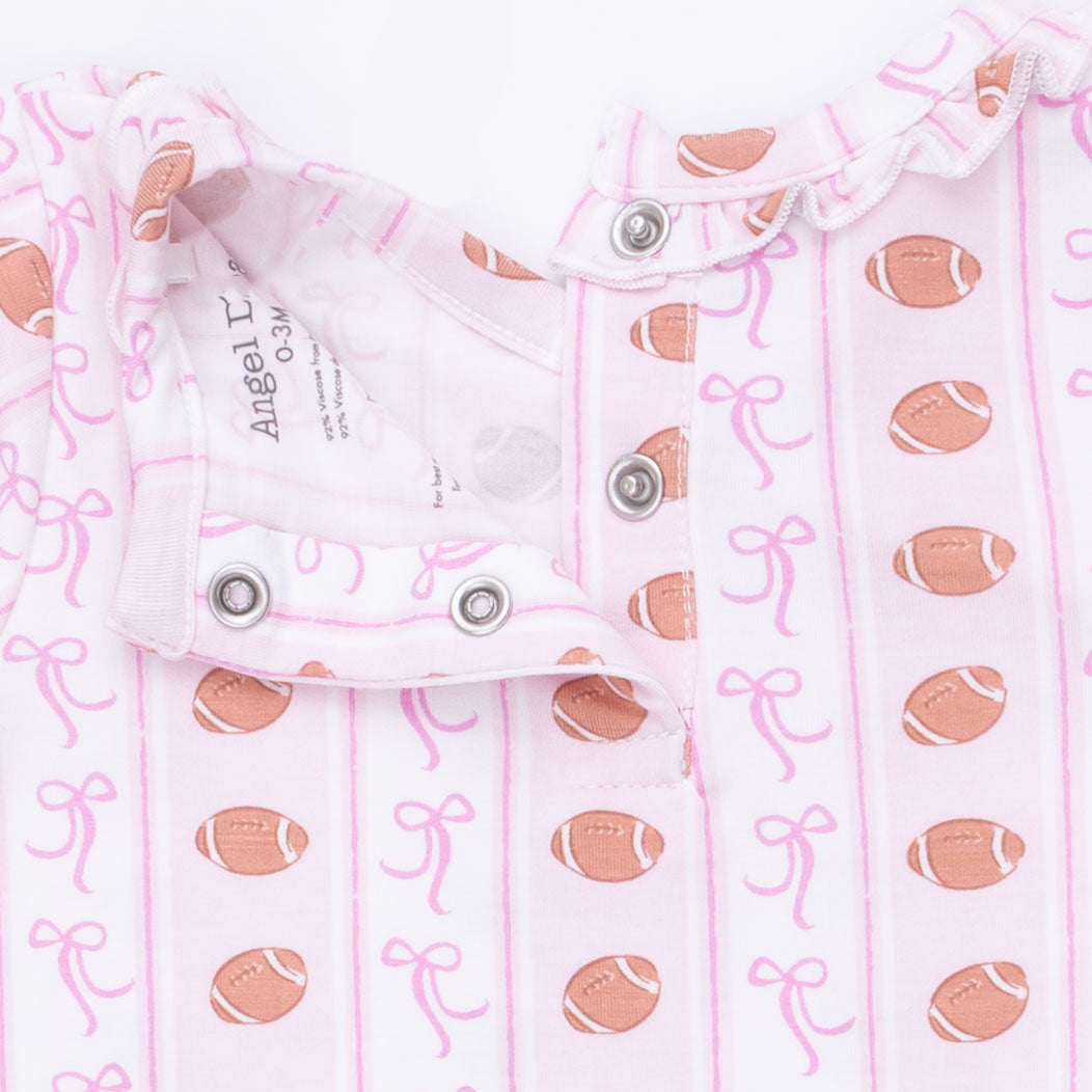 Football Bow Stripe - Kimono Gown And Headband