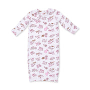 Football Cheer Nursery - Kimono Gown And Ruffle Knotted Hat