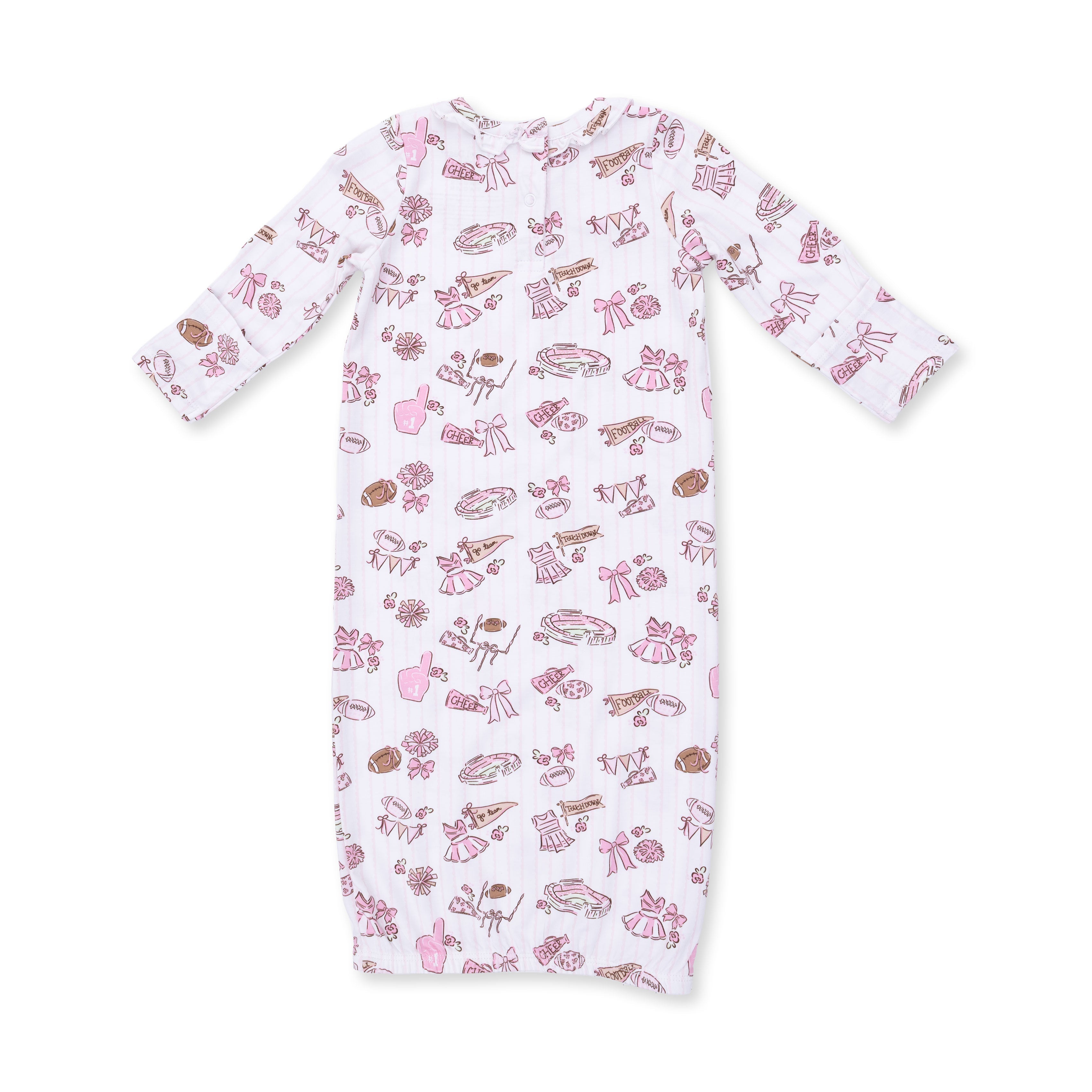 Football Cheer Nursery - Kimono Gown And Ruffle Knotted Hat