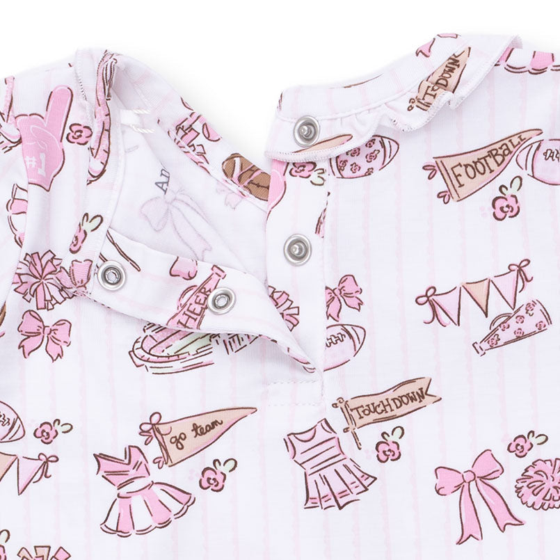 Football Cheer Nursery - Kimono Gown And Ruffle Knotted Hat
