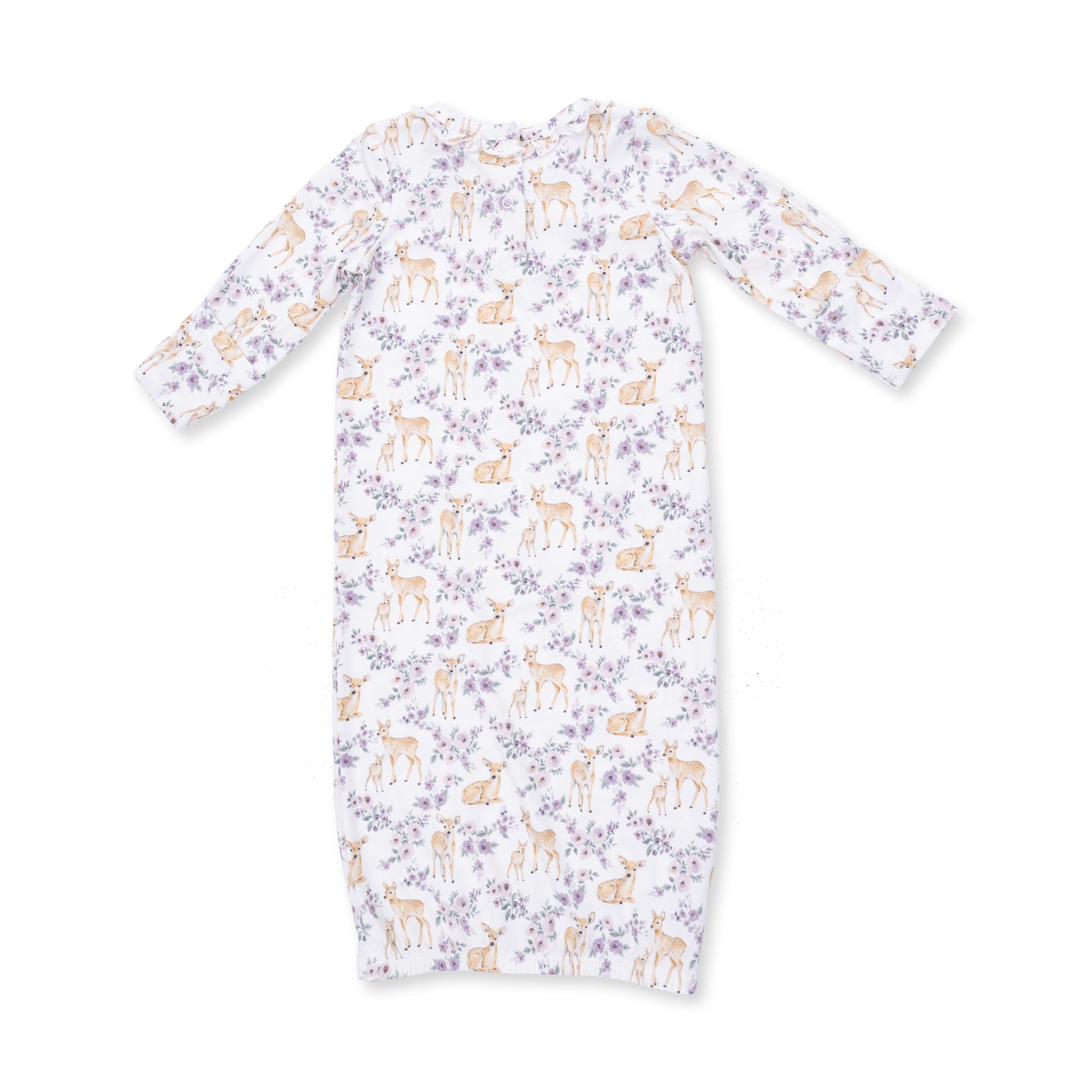 Floral Deer - Kimono Gown And Knot Headband