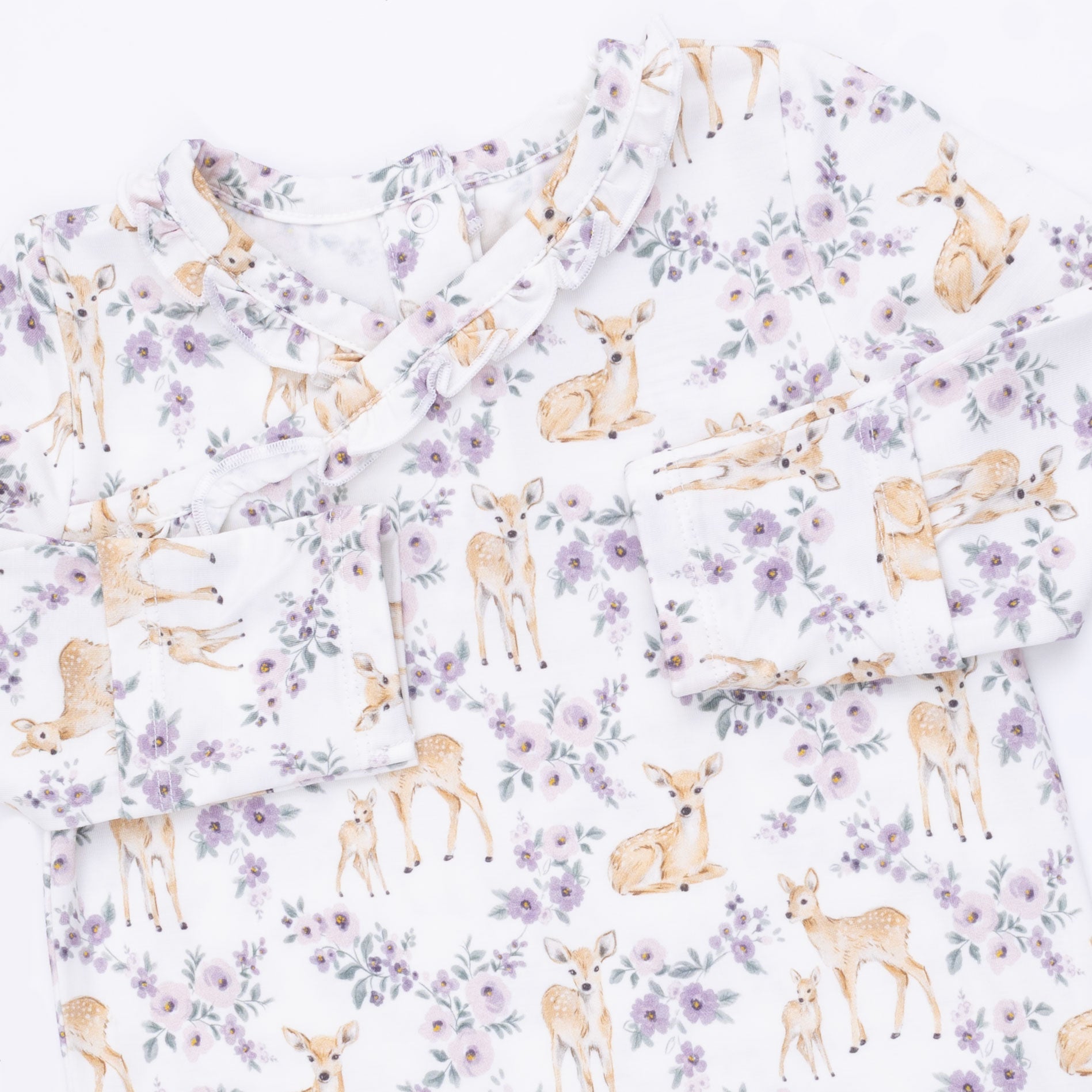 Floral Deer - Kimono Gown And Knot Headband