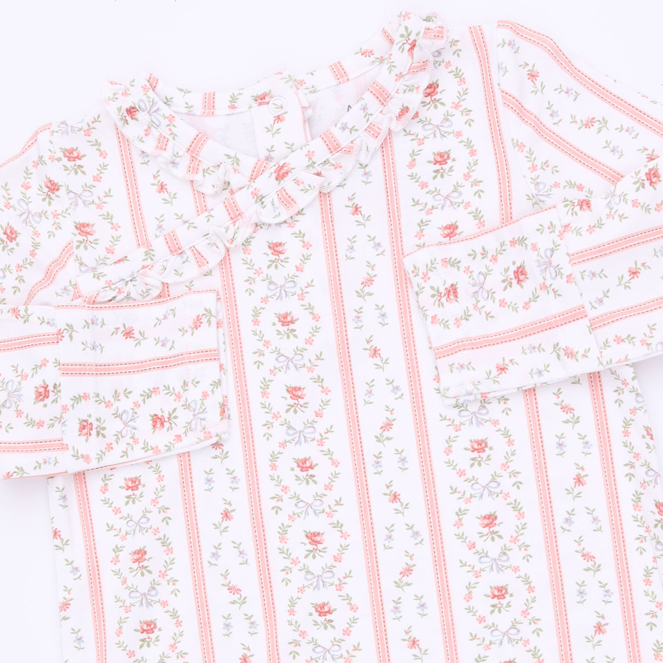 Marnie Rosebud Stripe - Kimono Gown And Knotted Hat