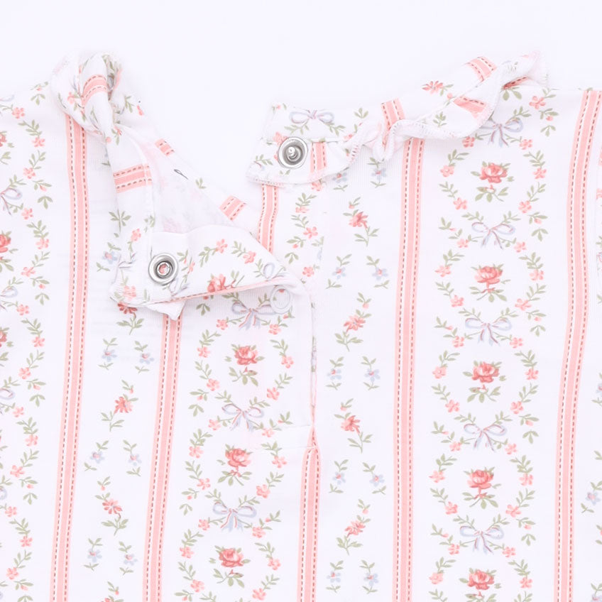 Marnie Rosebud Stripe - Kimono Gown And Knotted Hat