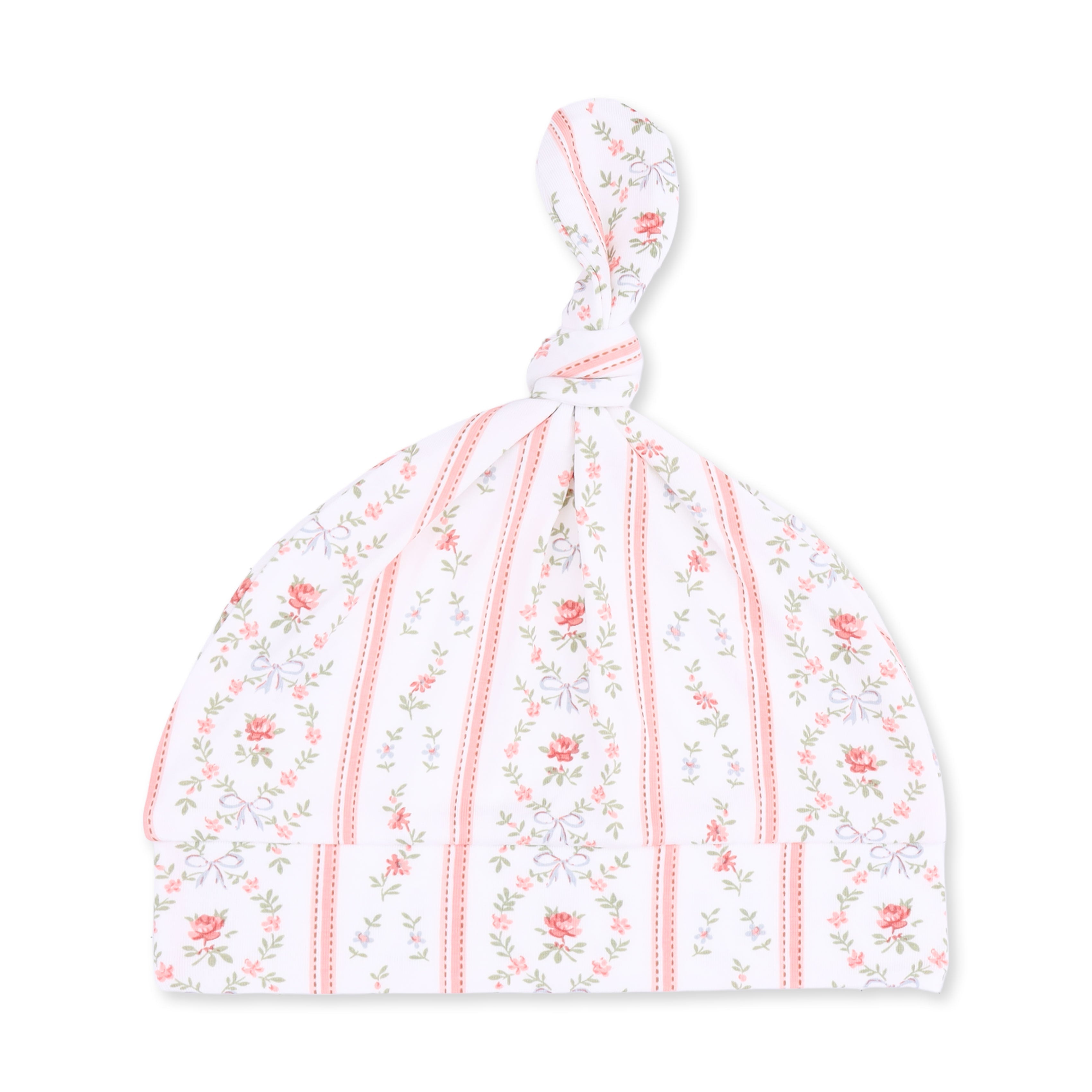 Marnie Rosebud Stripe - Kimono Gown And Knotted Hat