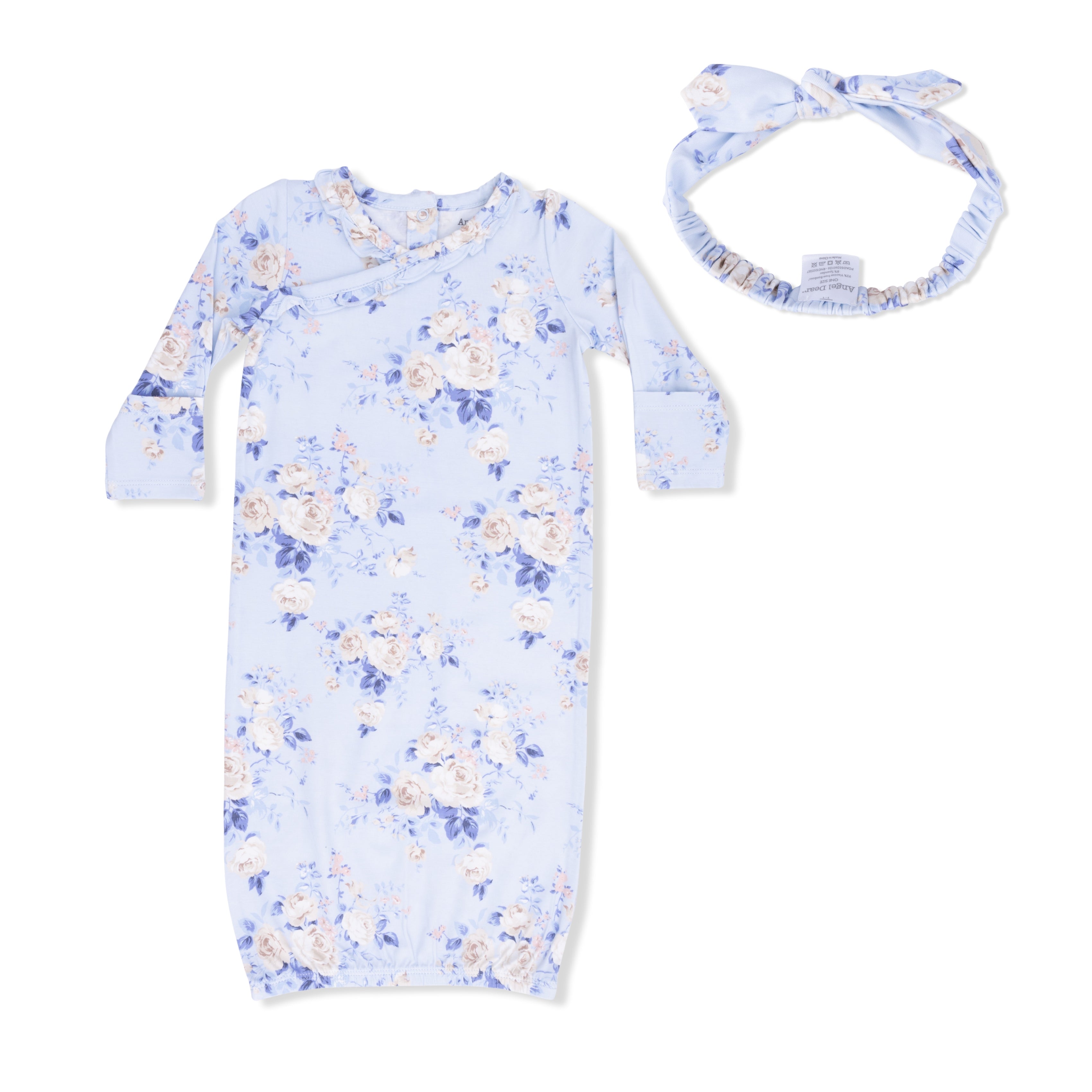 Ashley Rose Floral - Kimono Gown & Knot Headband