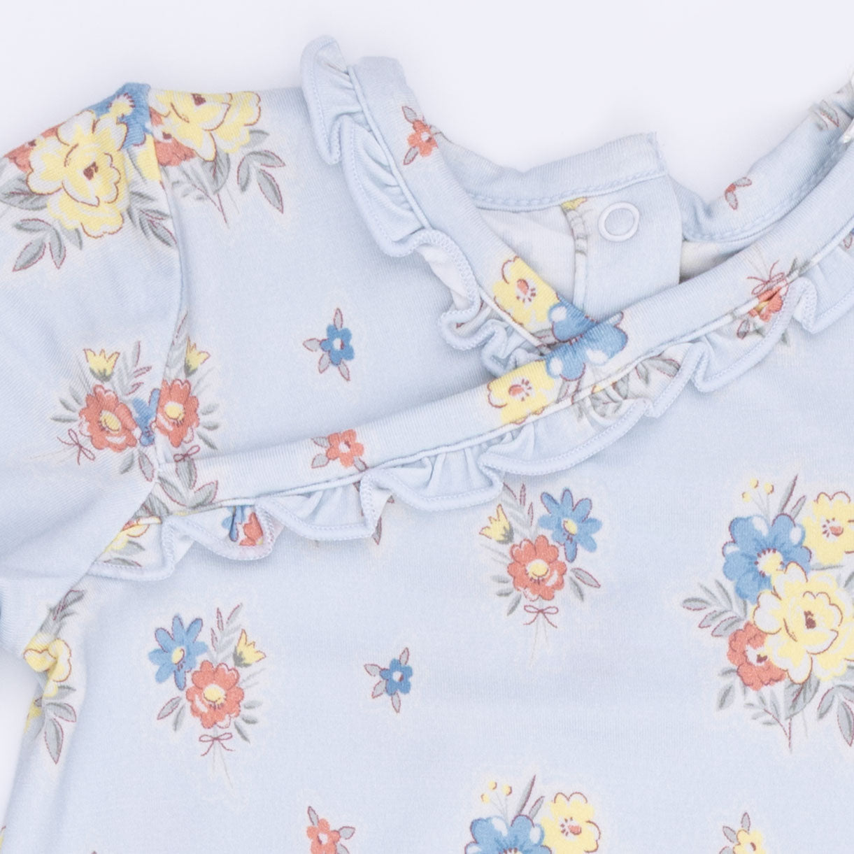 Country Stitch Floral  - Kimono Gown & Knot Headband