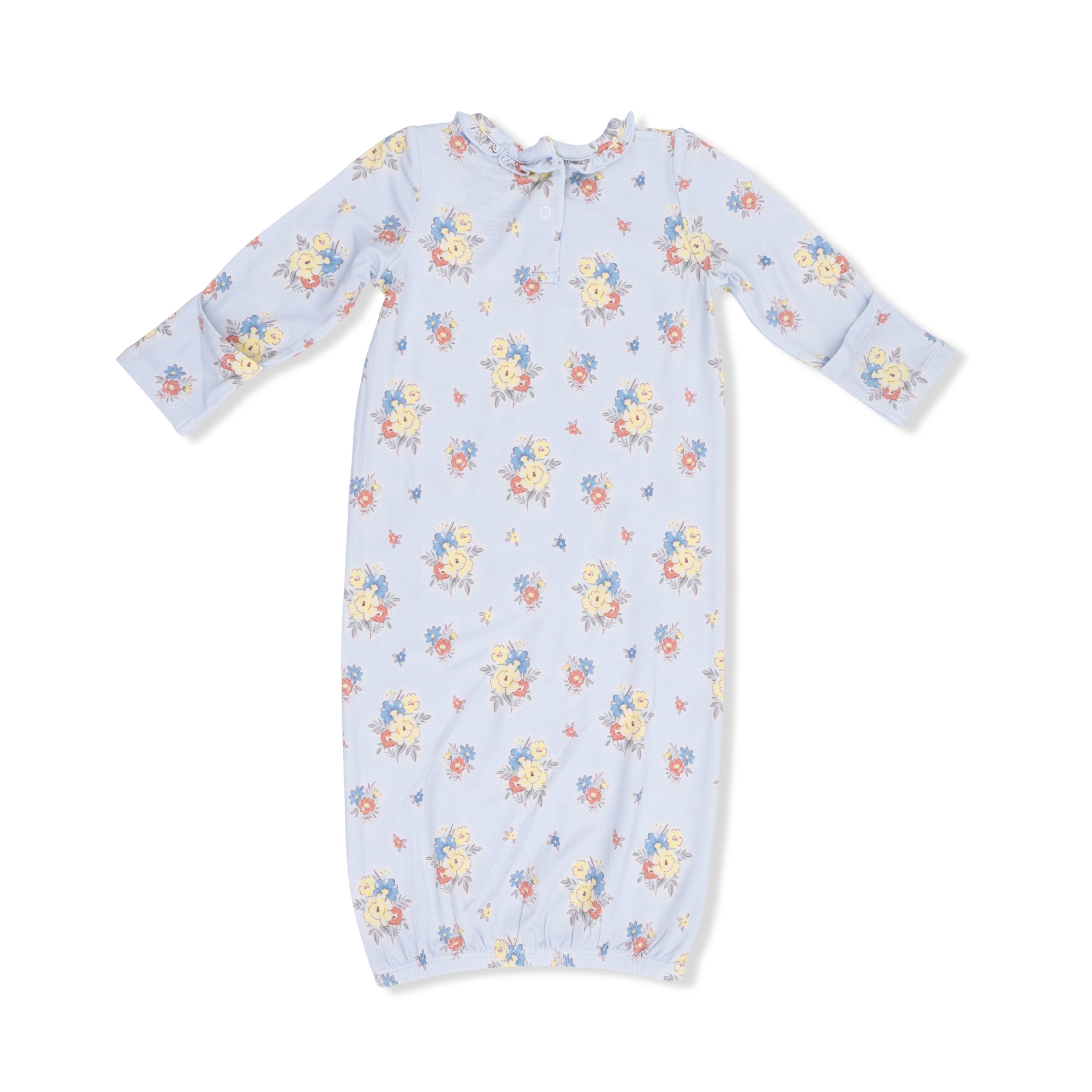 Country Stitch Floral  - Kimono Gown & Knot Headband