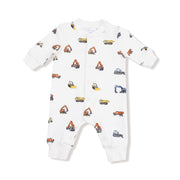 Baseball Collar Romper With Front Placket