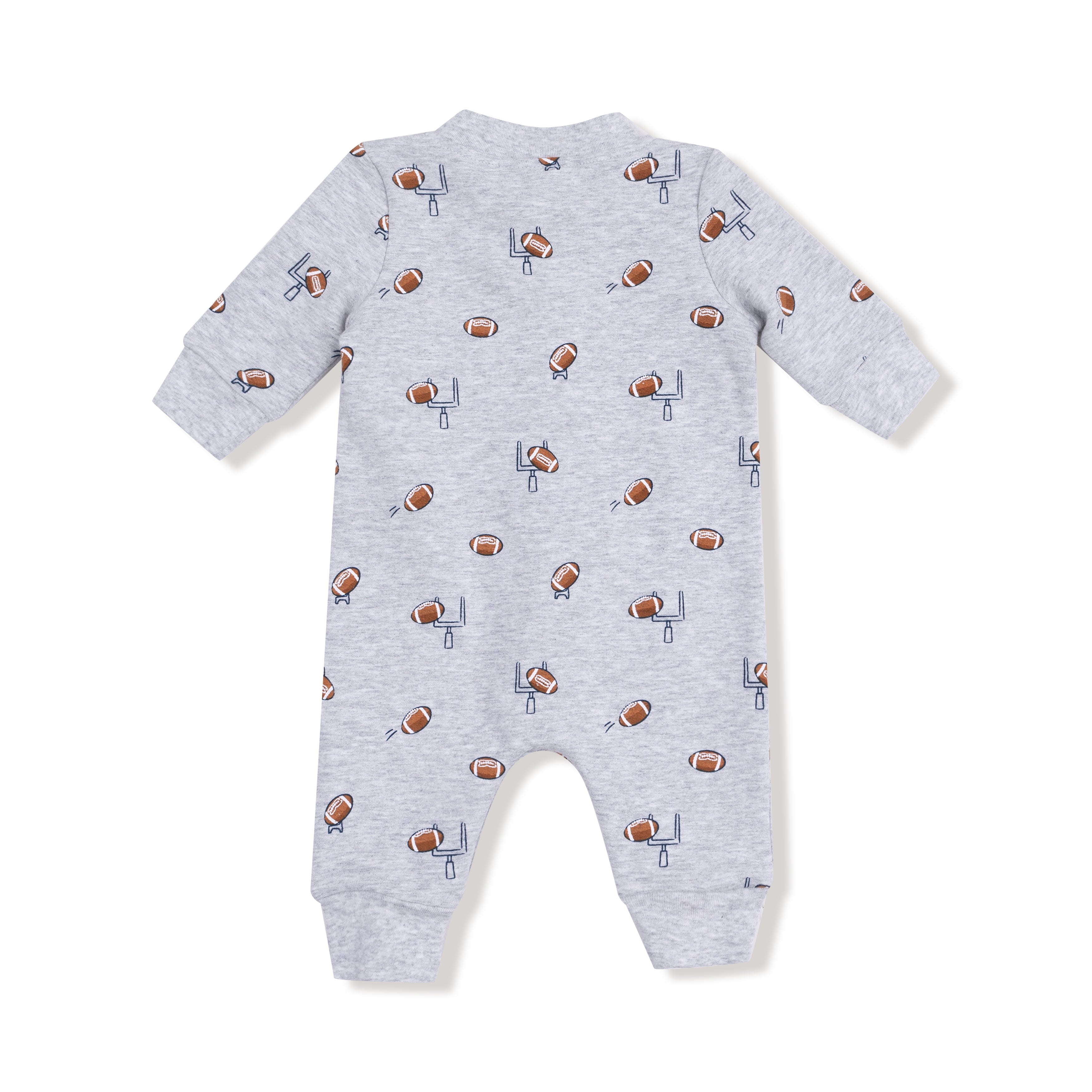 Baseball Collar Romper With Front Placket