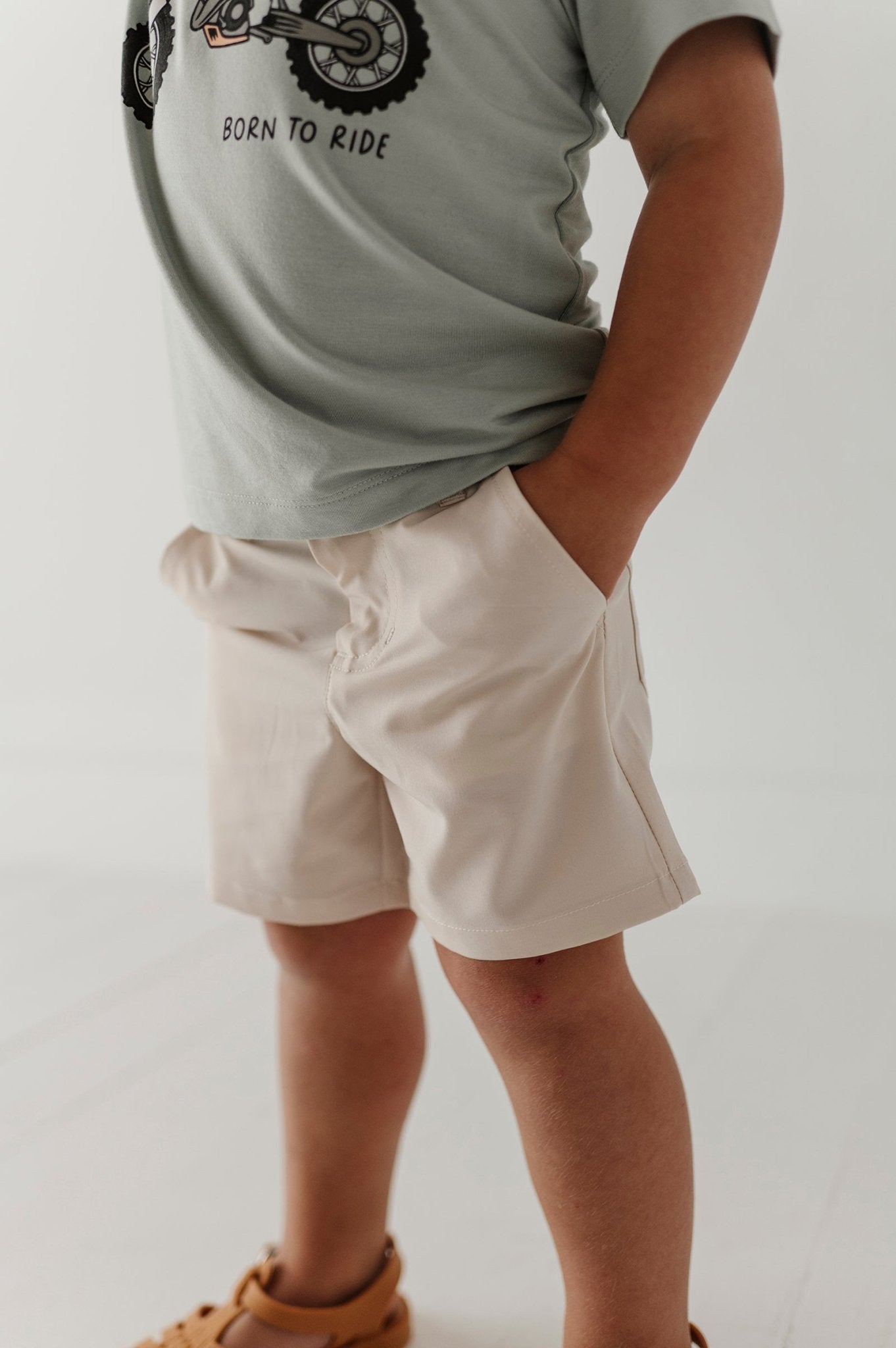 Boys Dressy Shorts In Sand