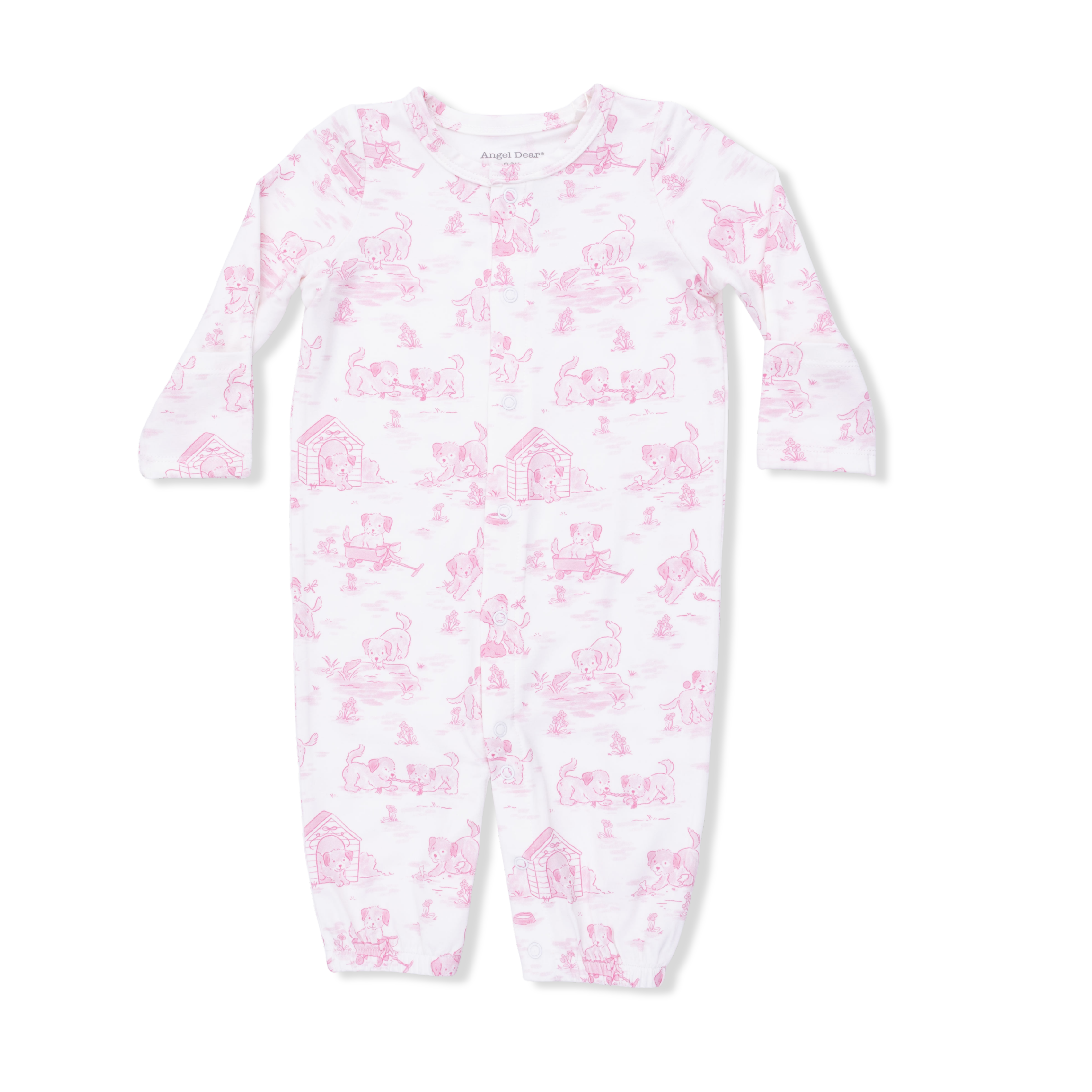 Puppy Toile Pink - Convertible Gown