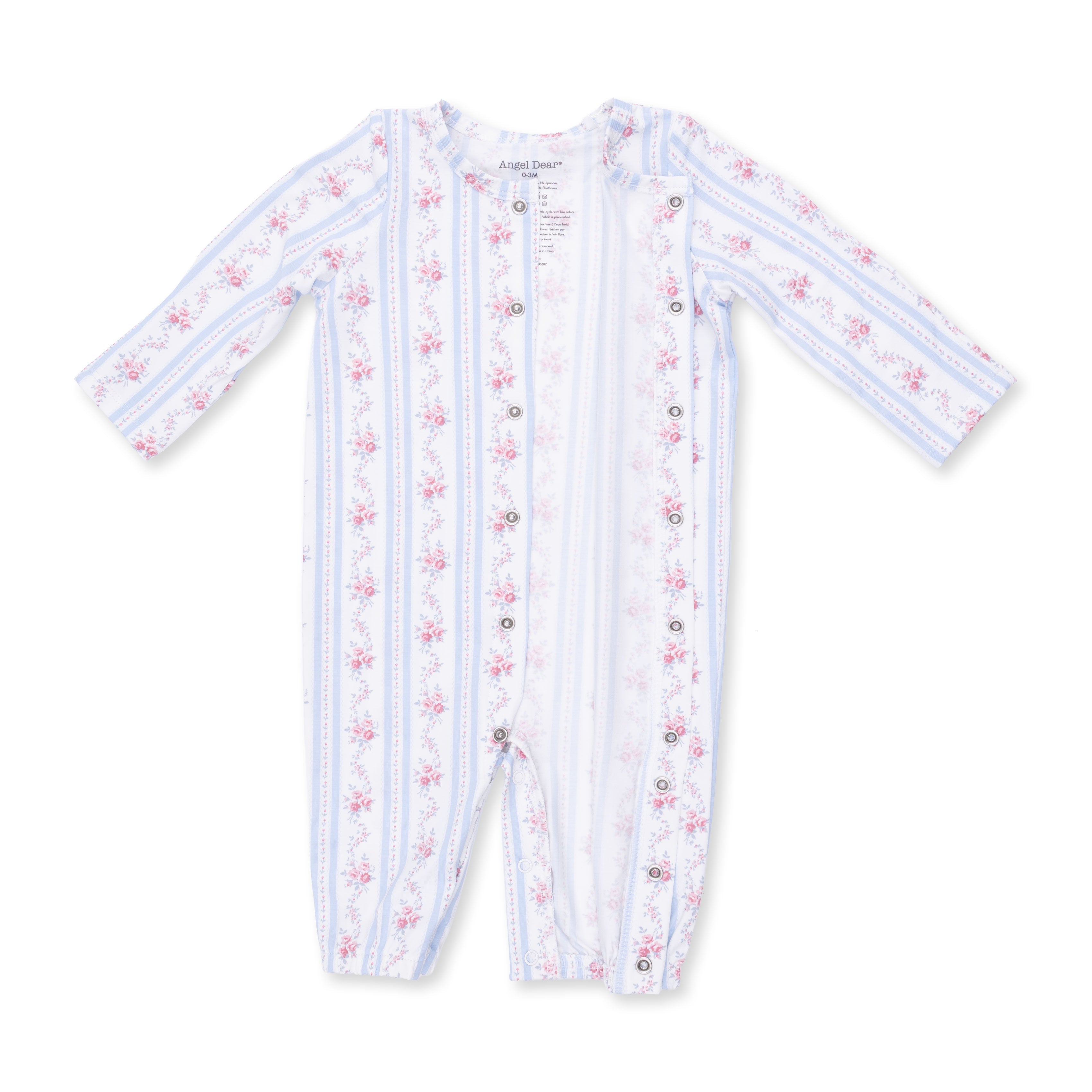 Anna Floral Stripe - Convertible Gown And Knot Headband