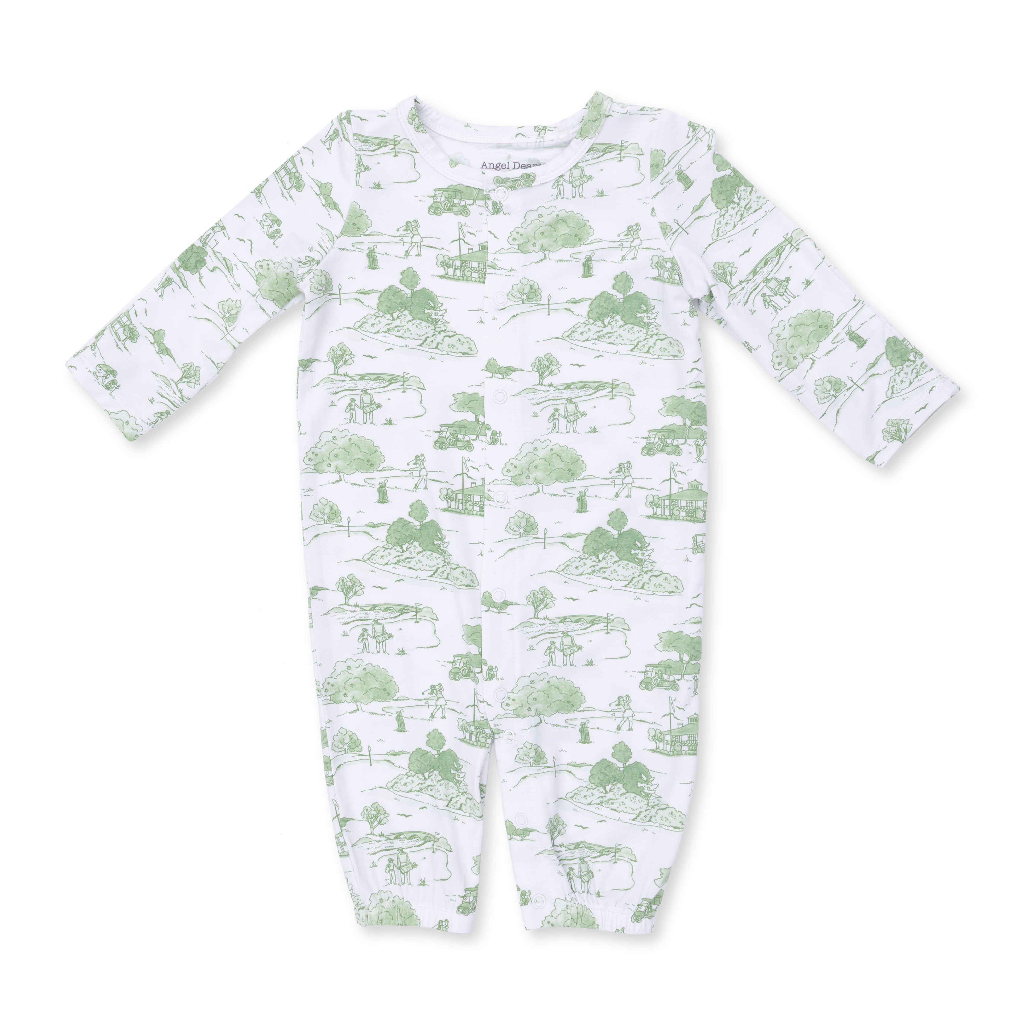 Golf Toile Green - Convertible Gown And Beanie Hat