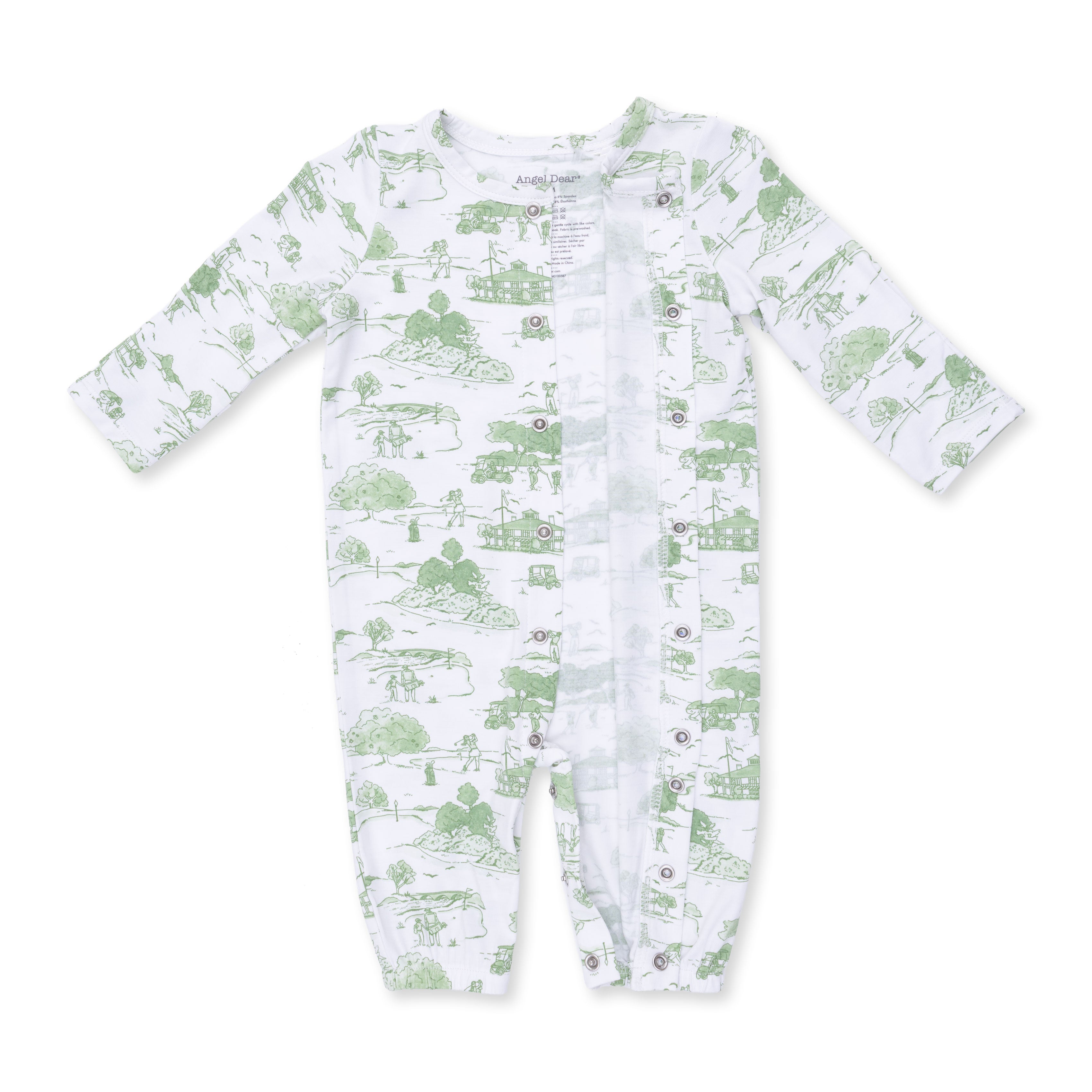 Golf Toile Green - Convertible Gown And Beanie Hat