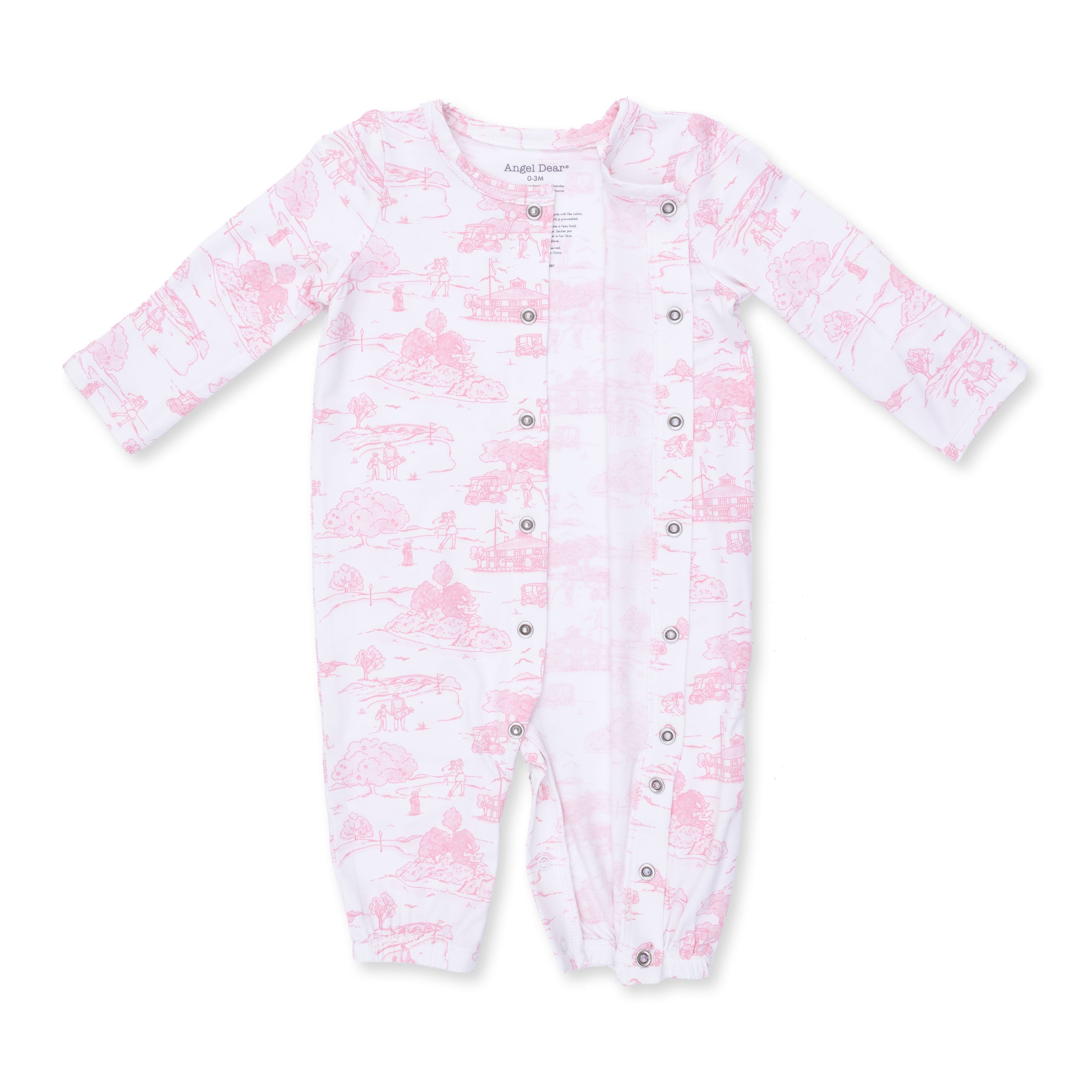 Golf Toile Pink - Convertible Gown And Knot Headband