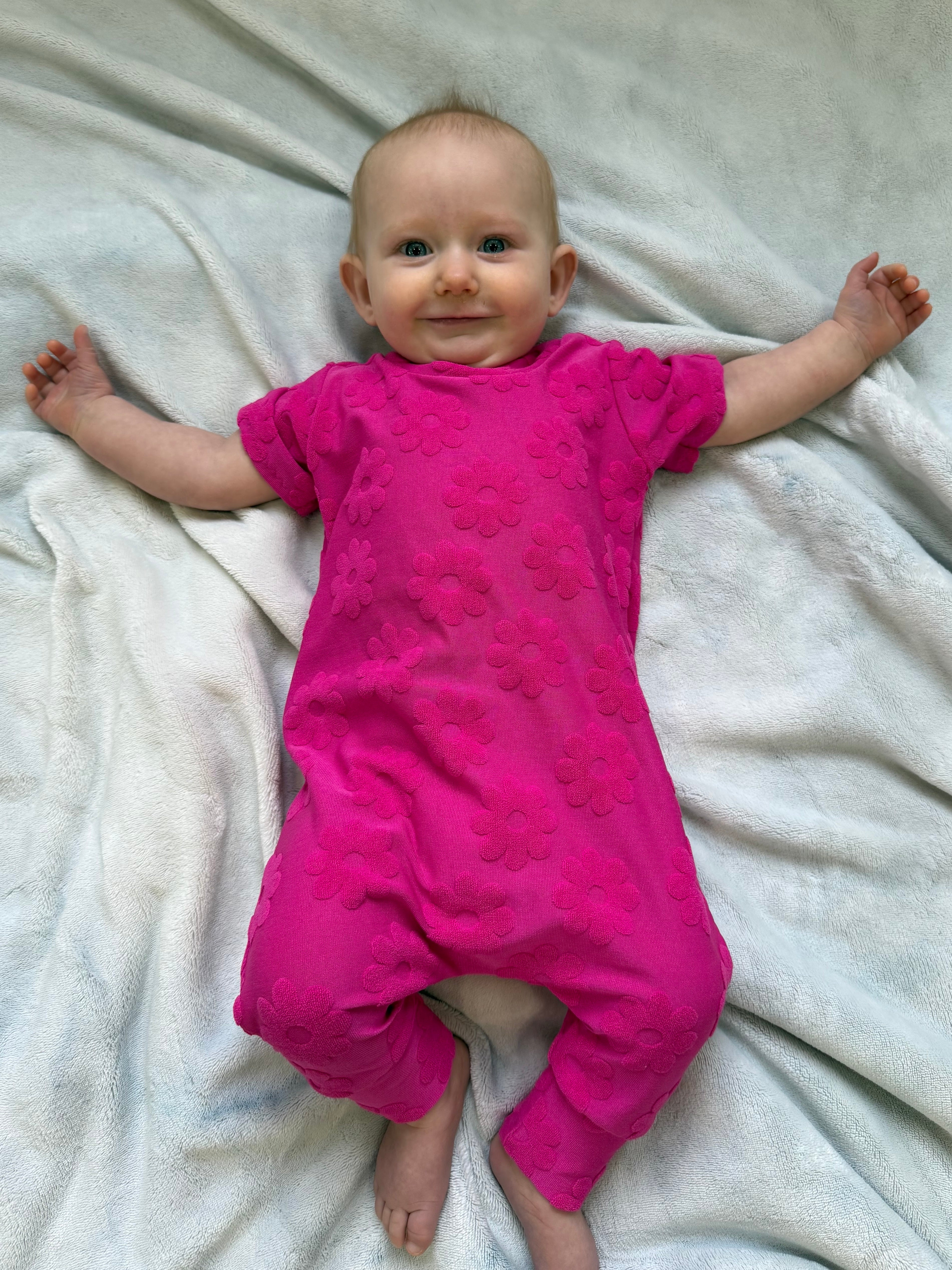 Groovy Bloom Textured Harem Rompers