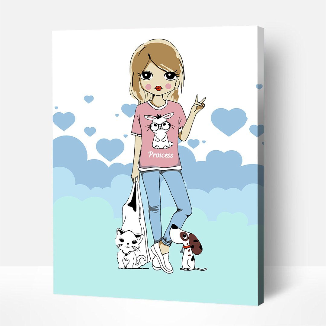 Little Friend – Paint By Numbers Kit | Artwille | 14x18 Inch Canvas