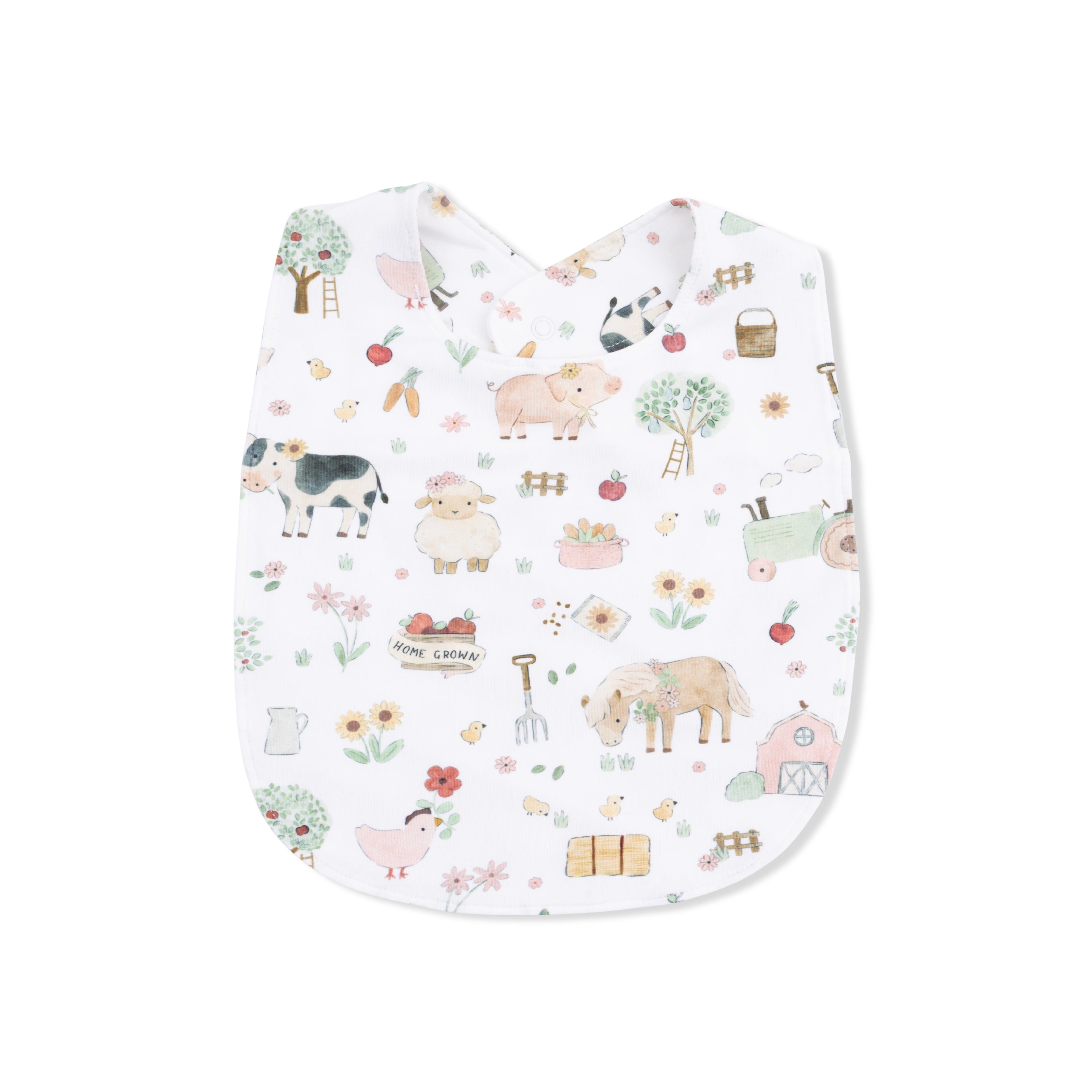 Cute Farm Animals Pink - Feeding Bib