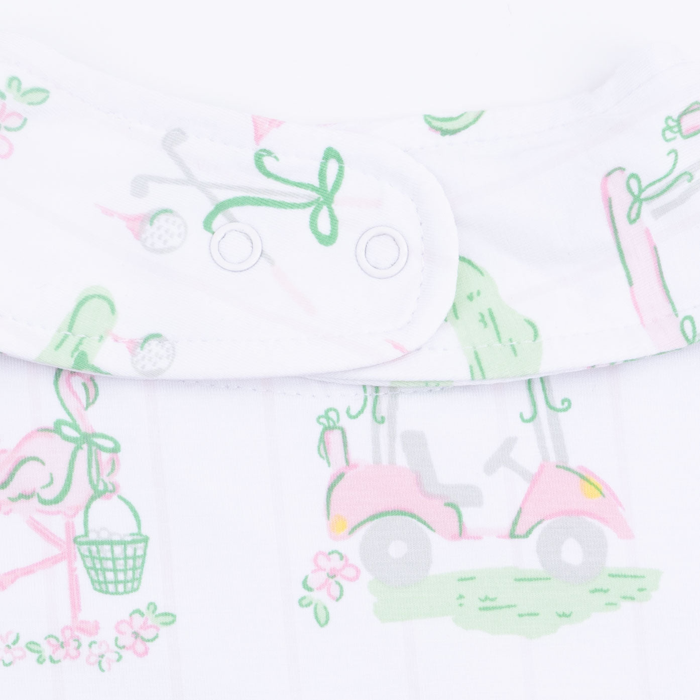 Pretty Golf - 2 Way Ruffle Back Zipper Footie & Bandana Bib Set
