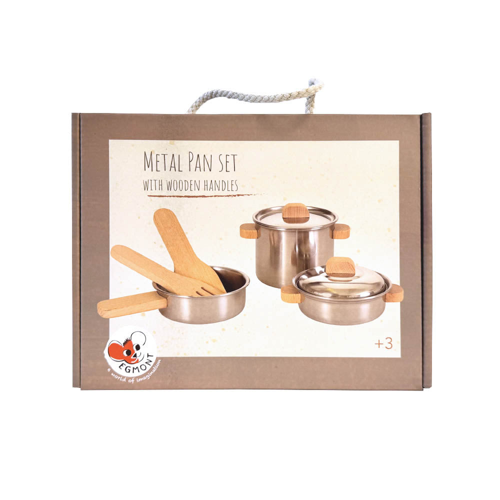 Pan Set With Wooden Handles