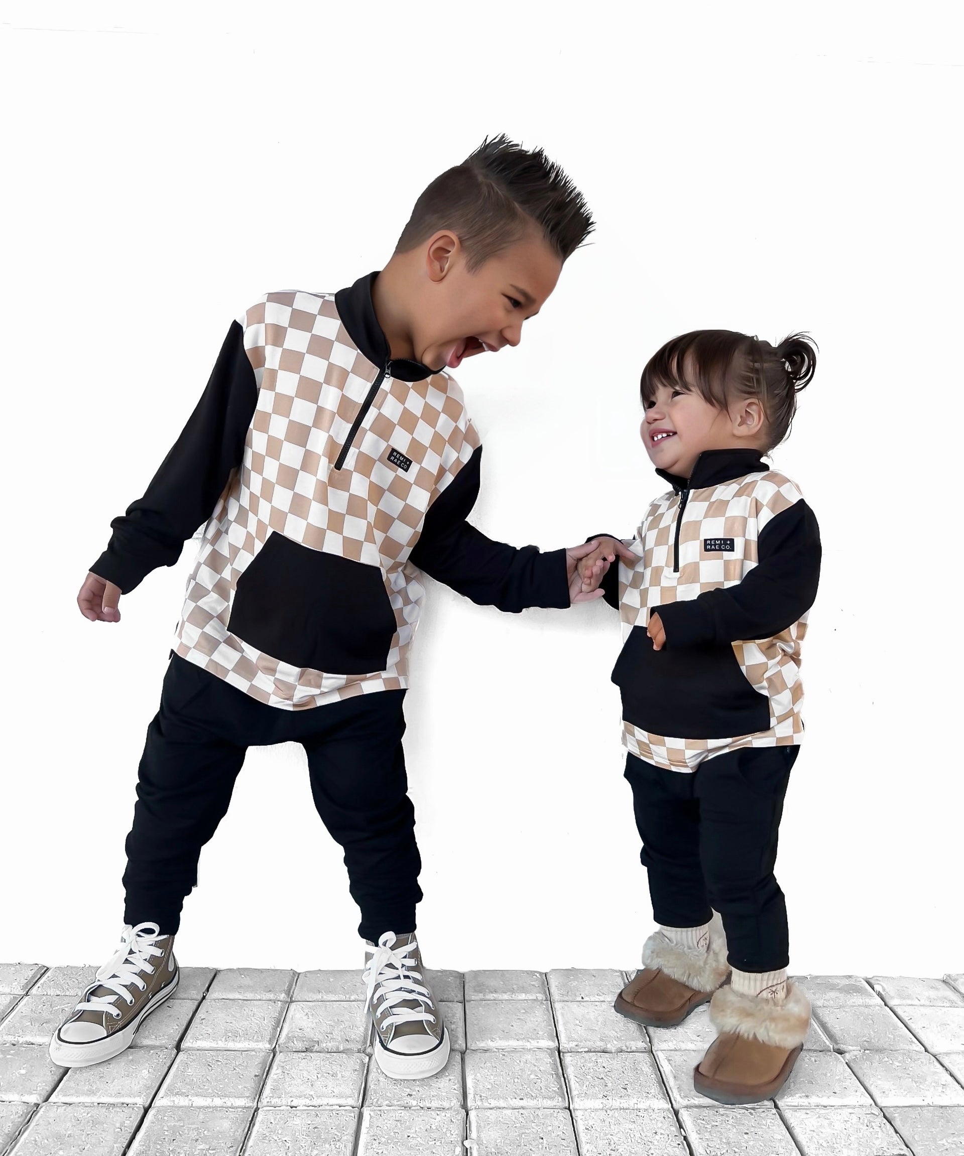 Bamboo Checkered Color Block Pullover